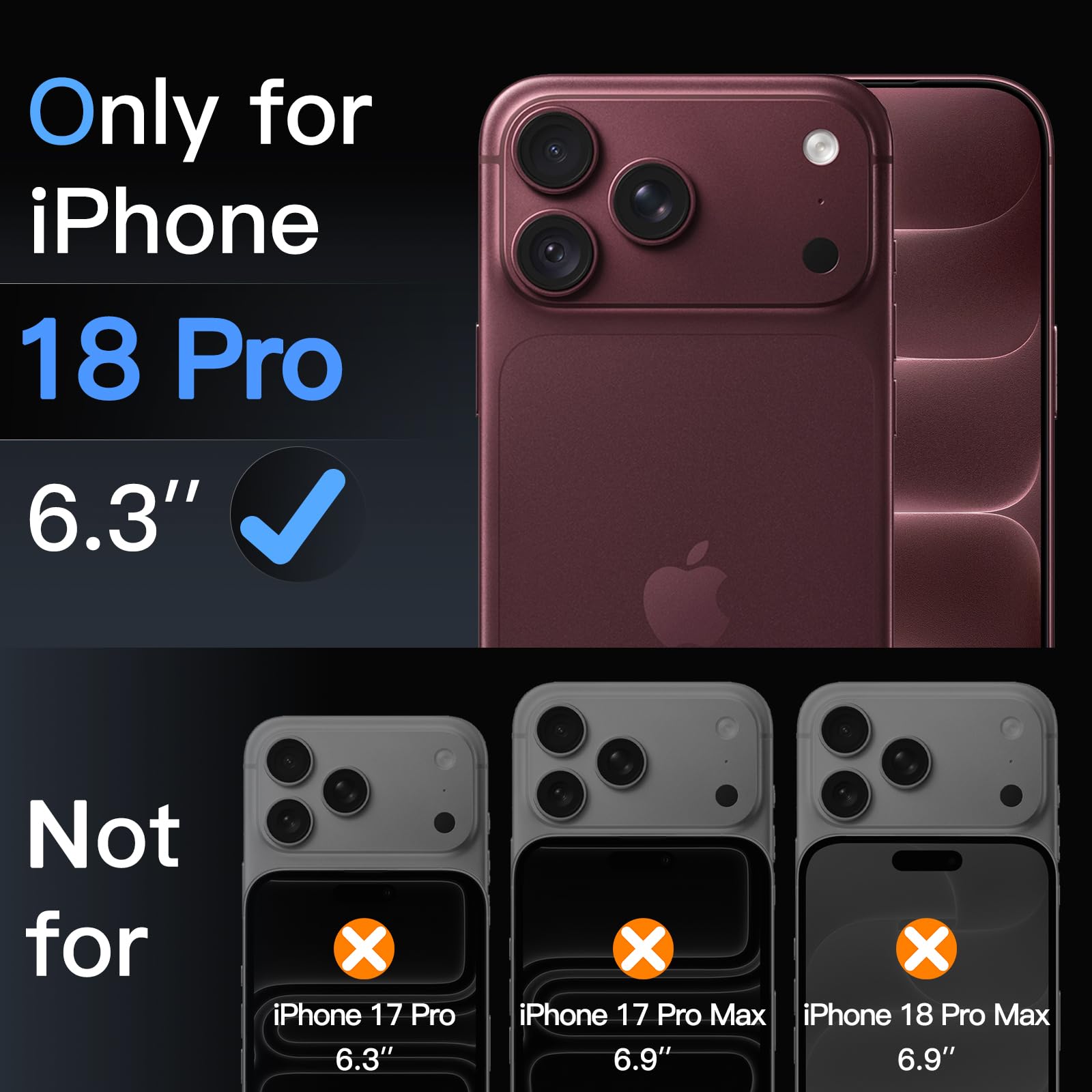 JETech para iPhone 18 Pro 9H+ AR Protector Pantalla con Borde Curvado Suave & Funda Ultra Slim de Fibra de Aramida Magnética Lote