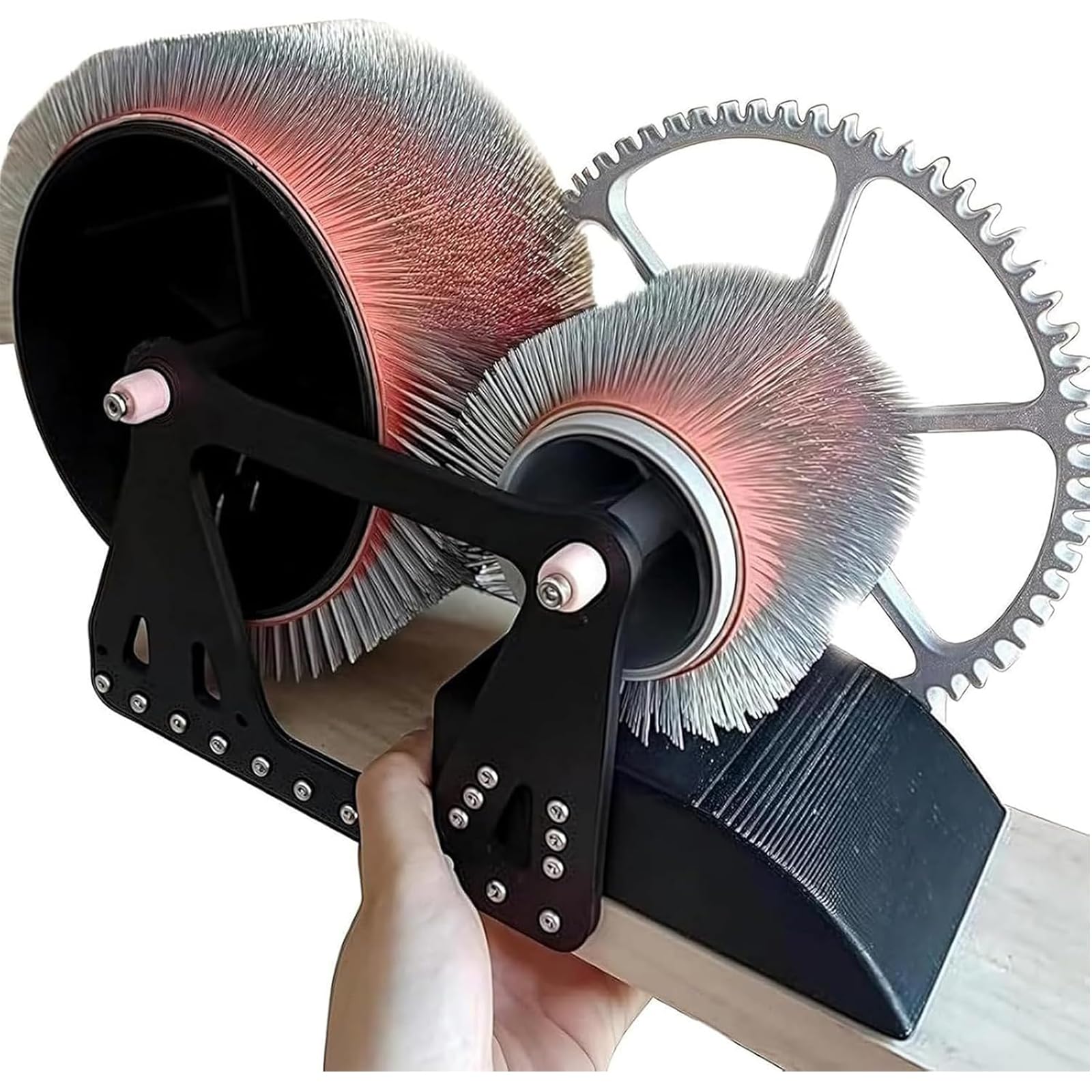 Máquina de cardado de lana, máquina de mezcla de fibra cardadora de tambor de lana, rueda de peinado manual de lana para preparación de fibra de bricolaje, fácil mezcla de colores y rueda giratoria de