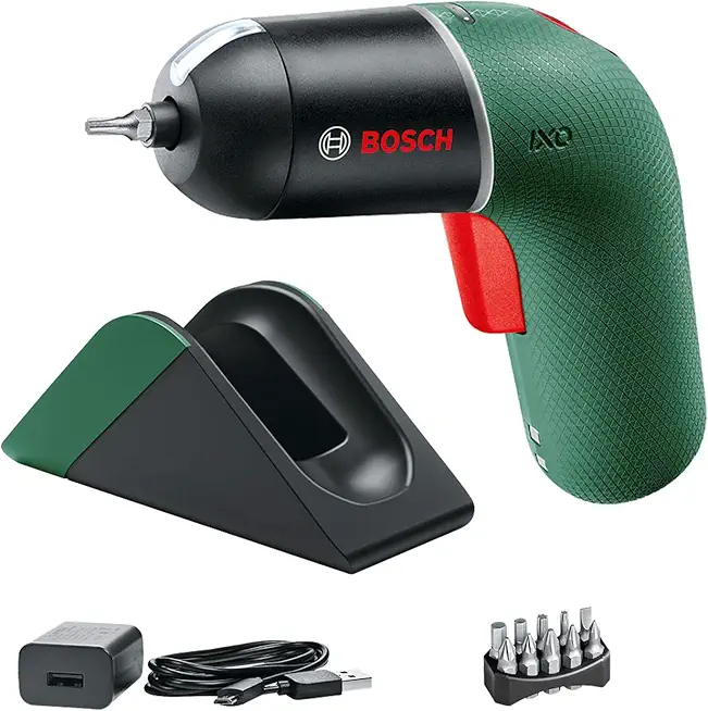 Bosch Akkuschrauber IXO Set mit Ladestation (6. Generation, grün, variable Drehzahlsteuerung, über mitgelieferte Ladestation und Micro-USB-Kabel aufladbar, in Kartonschachtel) - Amazon Edition