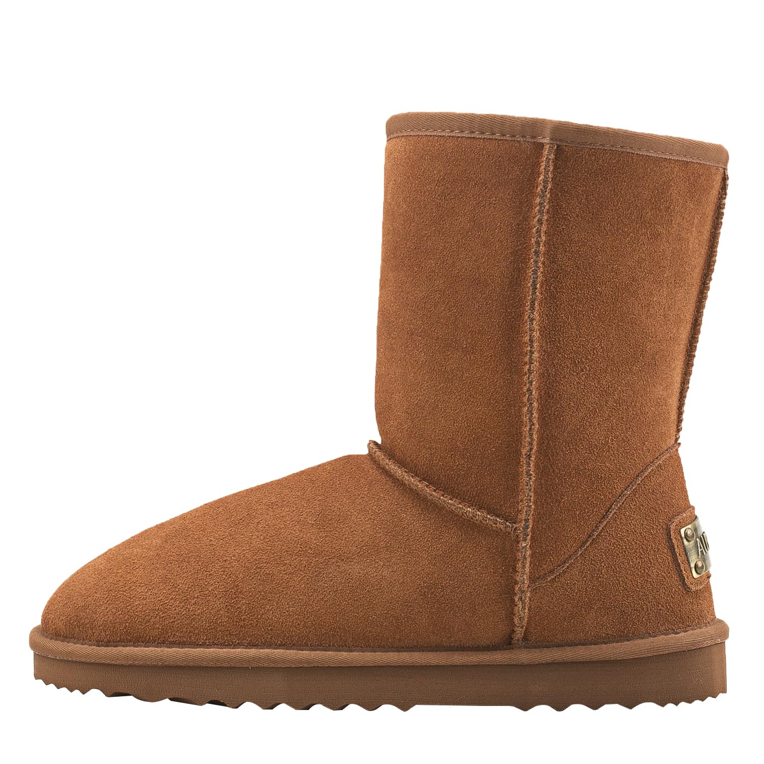 Shenduo Hombre Invierno Botas de Media Caña de Nieve Impermeable | Botas Media Pantorrilla Forradas de Piel Cálido Clásico Material Cuero Botas para Clima Frío