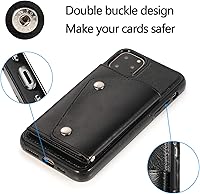 Vista 4 de LUVI Funda con tarjetero para iPhone 11 Pro con correa para el cuello, cadena cruzada, correa de muñeca, funda protectora con ranura para tarjeta