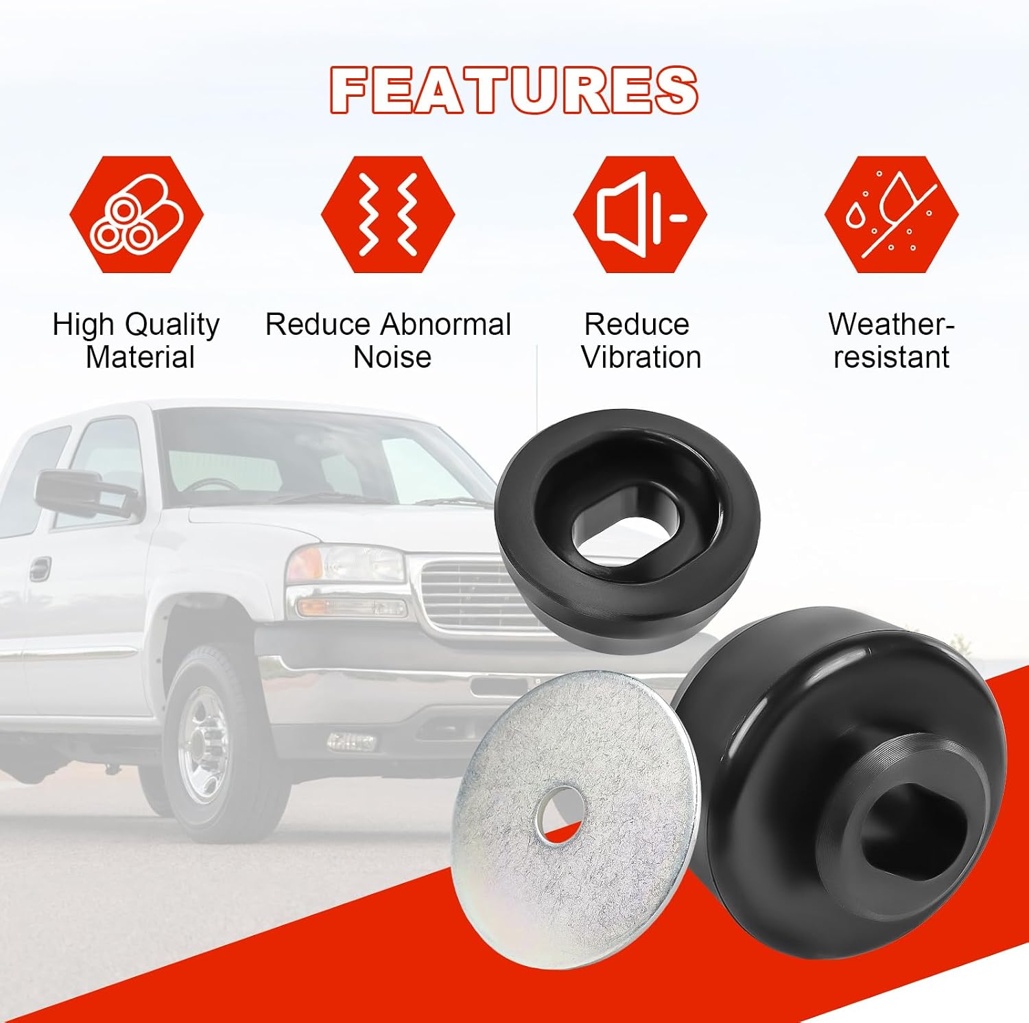 7-141 Body Cab Mount Bushing Kit for 1999-2014 Chevy Silverado GMC Sierra