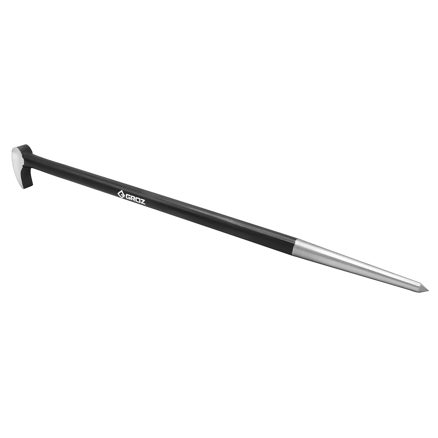 Groz 33152 16" Roll Head Pry Bar - Chrome Vanadium Steel, Heavy-Duty Forged Construction, Automotive Alignment Tool