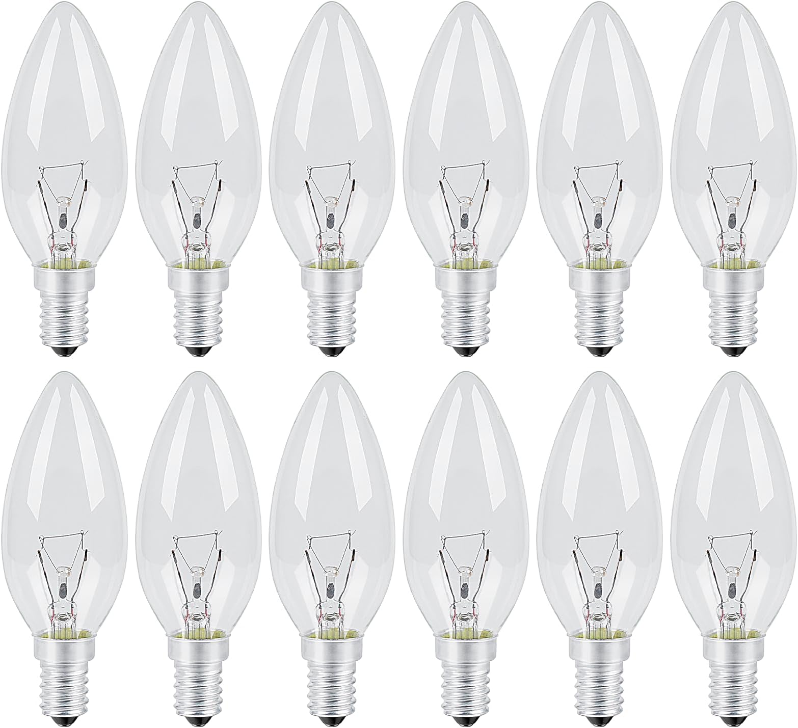 Vanke E14 Light Bulb 40W, SES Dimmable Small Screw Candle Bulbs Warm White 2700K, Energy Saver B11 Clear Bulb, 430 Lumen, 12-Pack