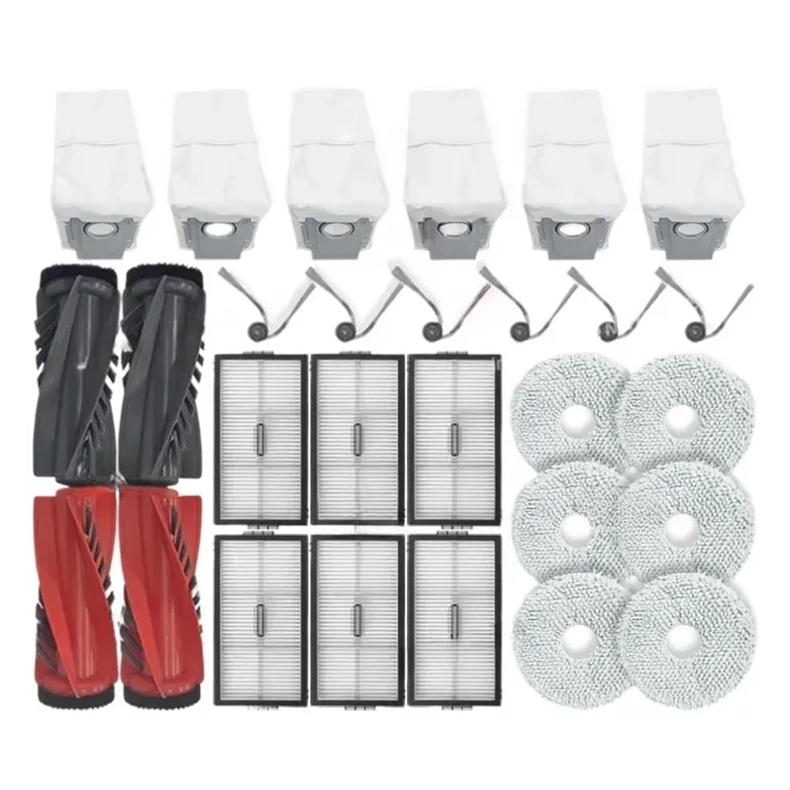 PORRSYDCD Brush Filter Mop Bag，Compatible With Roborock Qrevo CurvX/Qrevo EdgeT/Qrevo Curv 2 Pro/Qrevo Edge 2/ Qrevo Edge 2 Pro/Saros 10R(SET K)