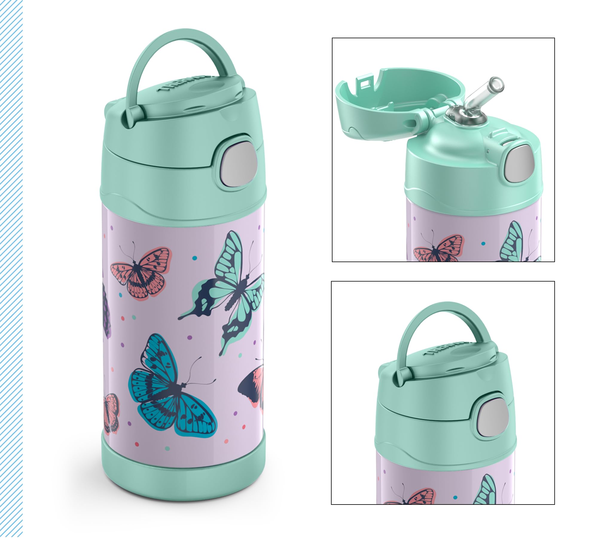 Thermos Funtainer Straw Bottle Butterflies 0.35L, 350 ml - Image 2