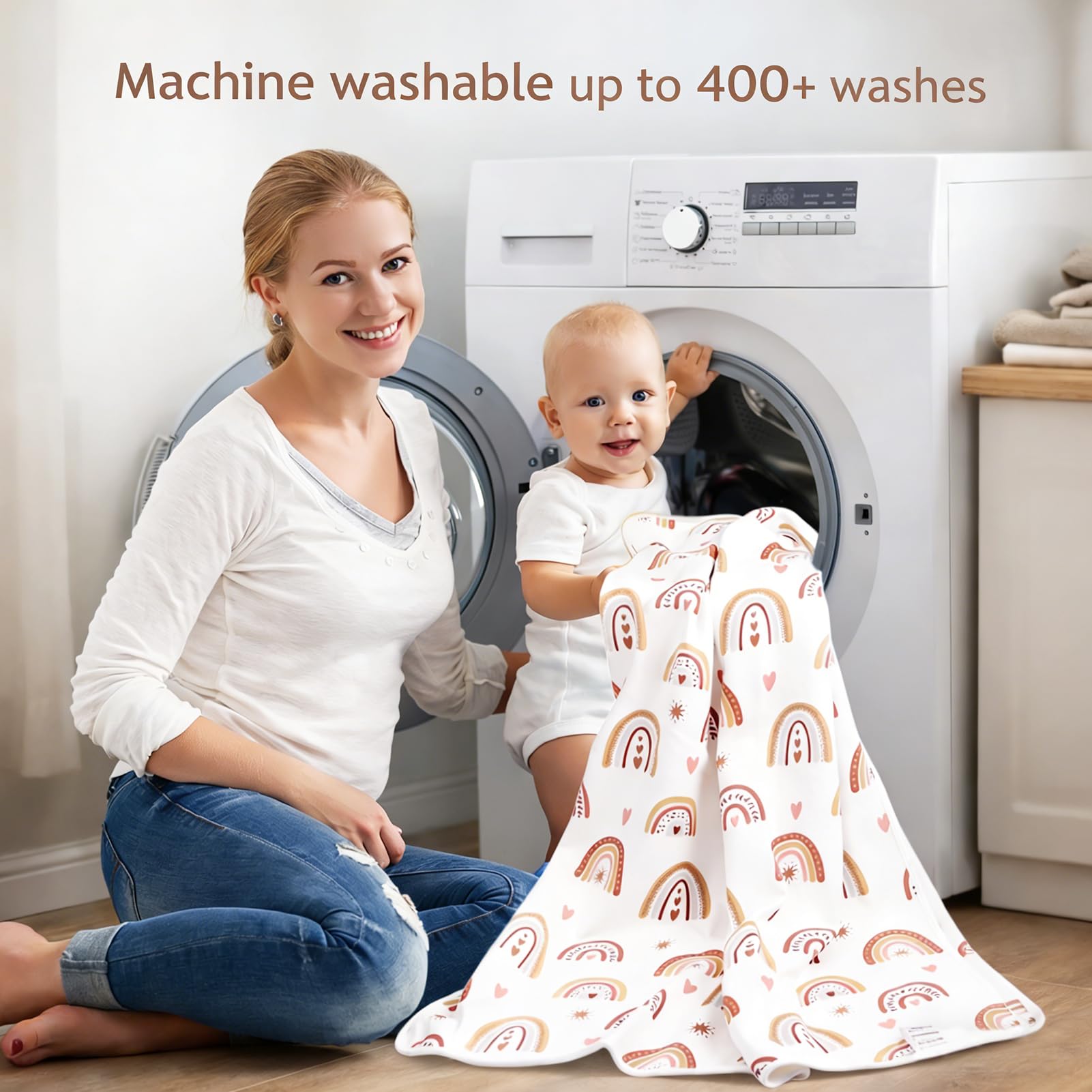 ROCCED Almohadilla de Cama para bebé, Impermeable, Lavable, Reutilizable, de 31 x 40 Pulgadas, Protector de colchón Grande para niños pequeños, Almohadillas para incontinencia, para niños, Adultos y