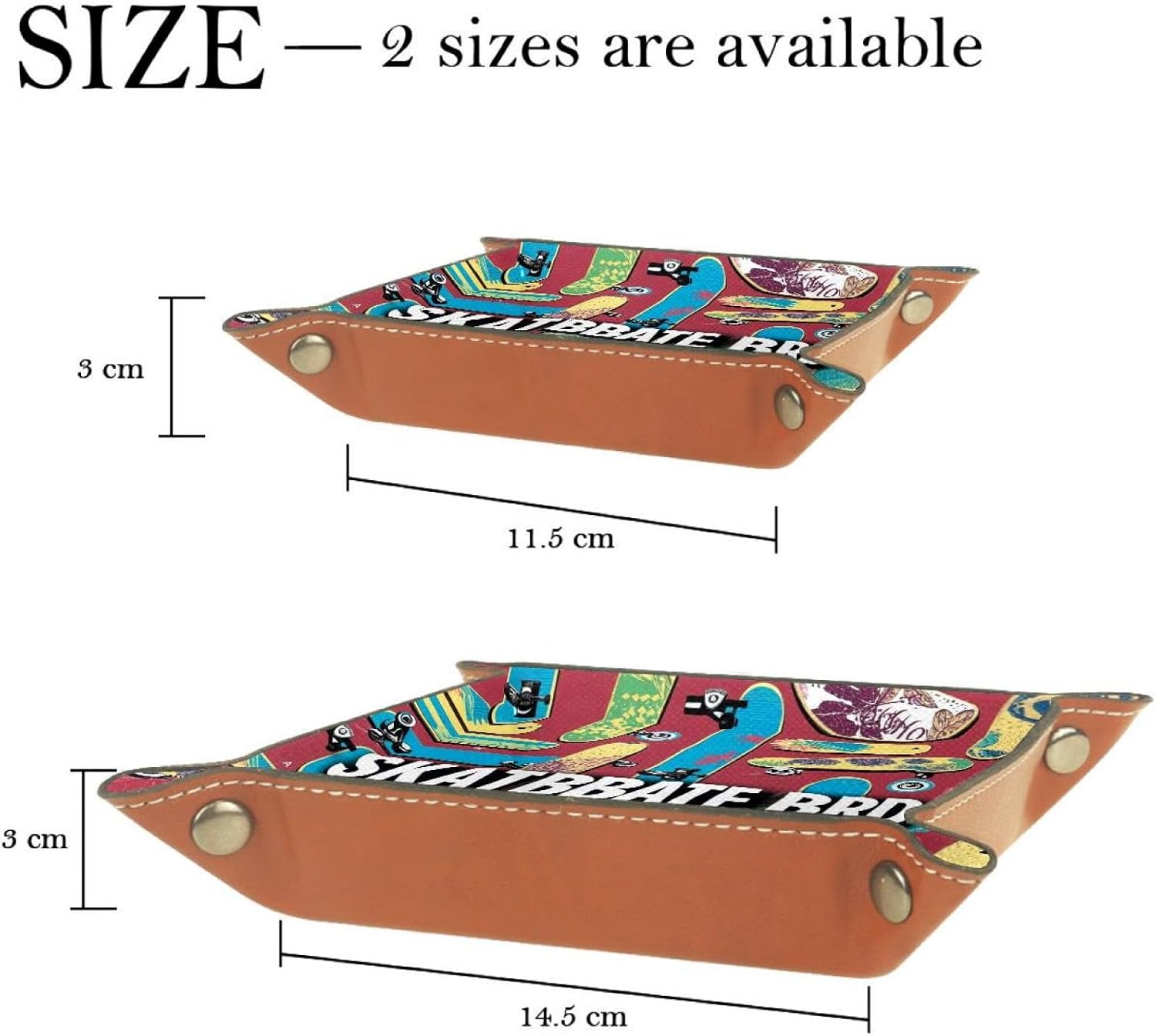 Skateboard Pattern Microfiber Leather Dice Trays Folding for RPG DND Table Games, Leather Dice Holder Storage Box Portable Folding Rolling Dice Tray, 16x16cm image 4