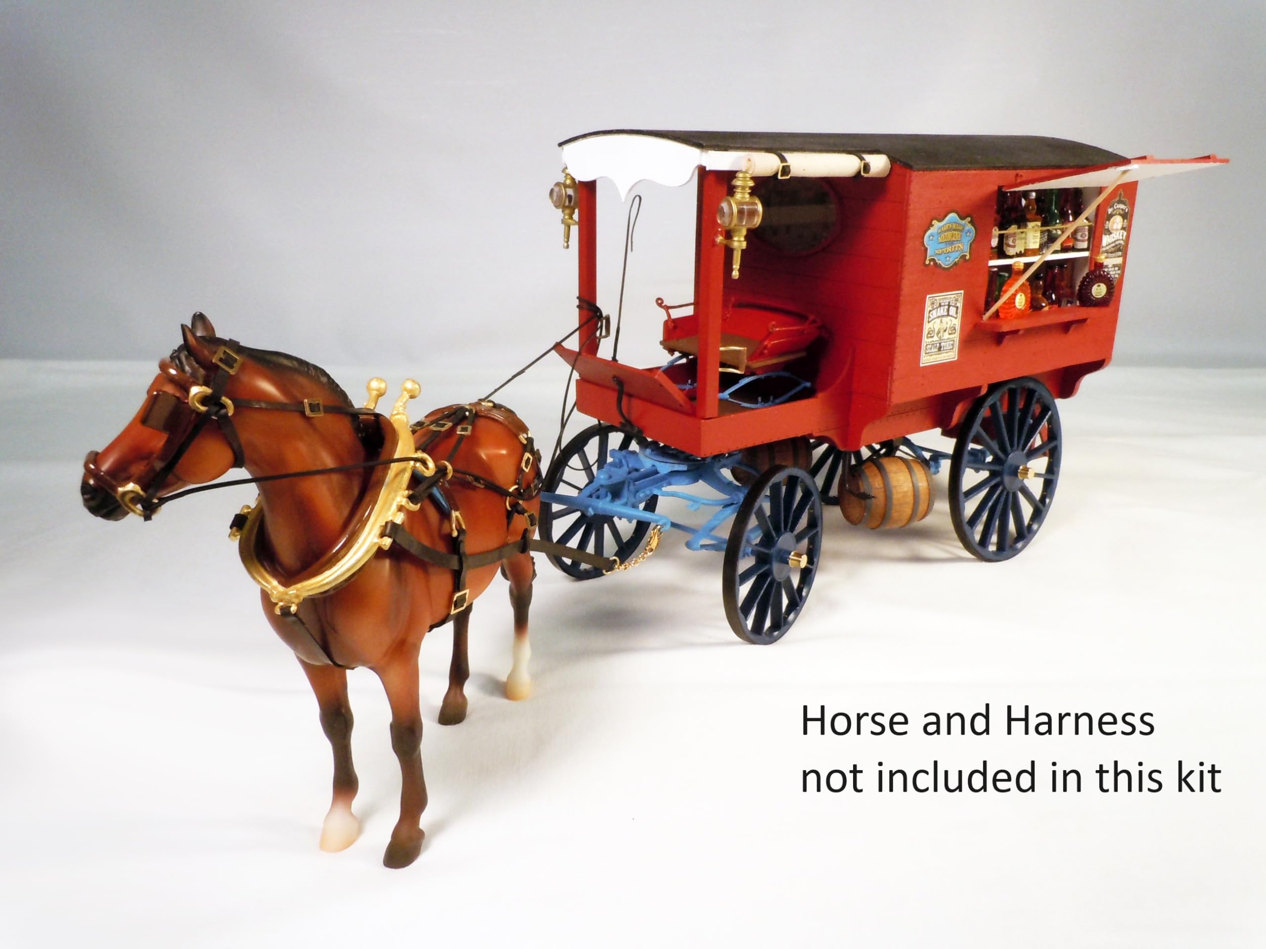 Model Trailways Old West Medicine Wagon 1:12 Scale - Length 13" Wood and Metal kit to Assemble for Adults DIY - Image 6