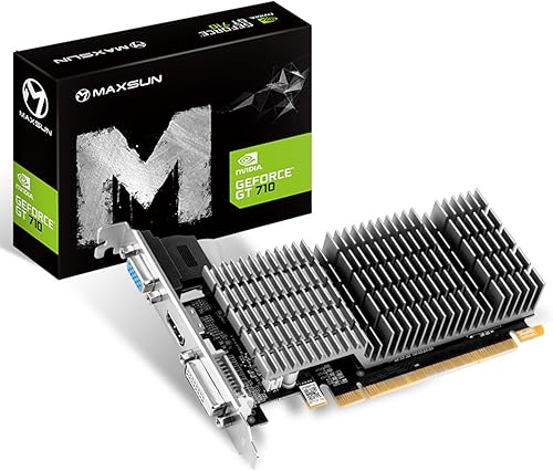 maxsun GEFORCE GT 710 - Tarjeta gráfica de video con factor de forma pequeño, de perfil bajo, compatible con GPU DirectX12 OpenGL4.5, bajo consumo,