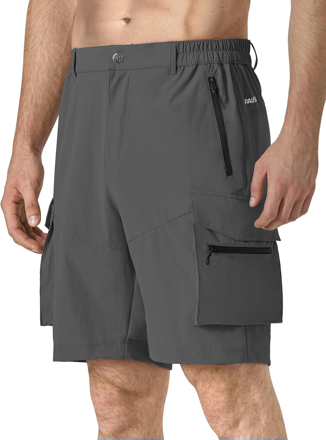 Men's Hiking Tactical Shorts Cargo Quick Dry Outdoor Golf Shorts with 5 Pockets for Athletic Fishing Travel Medium Dark Grey