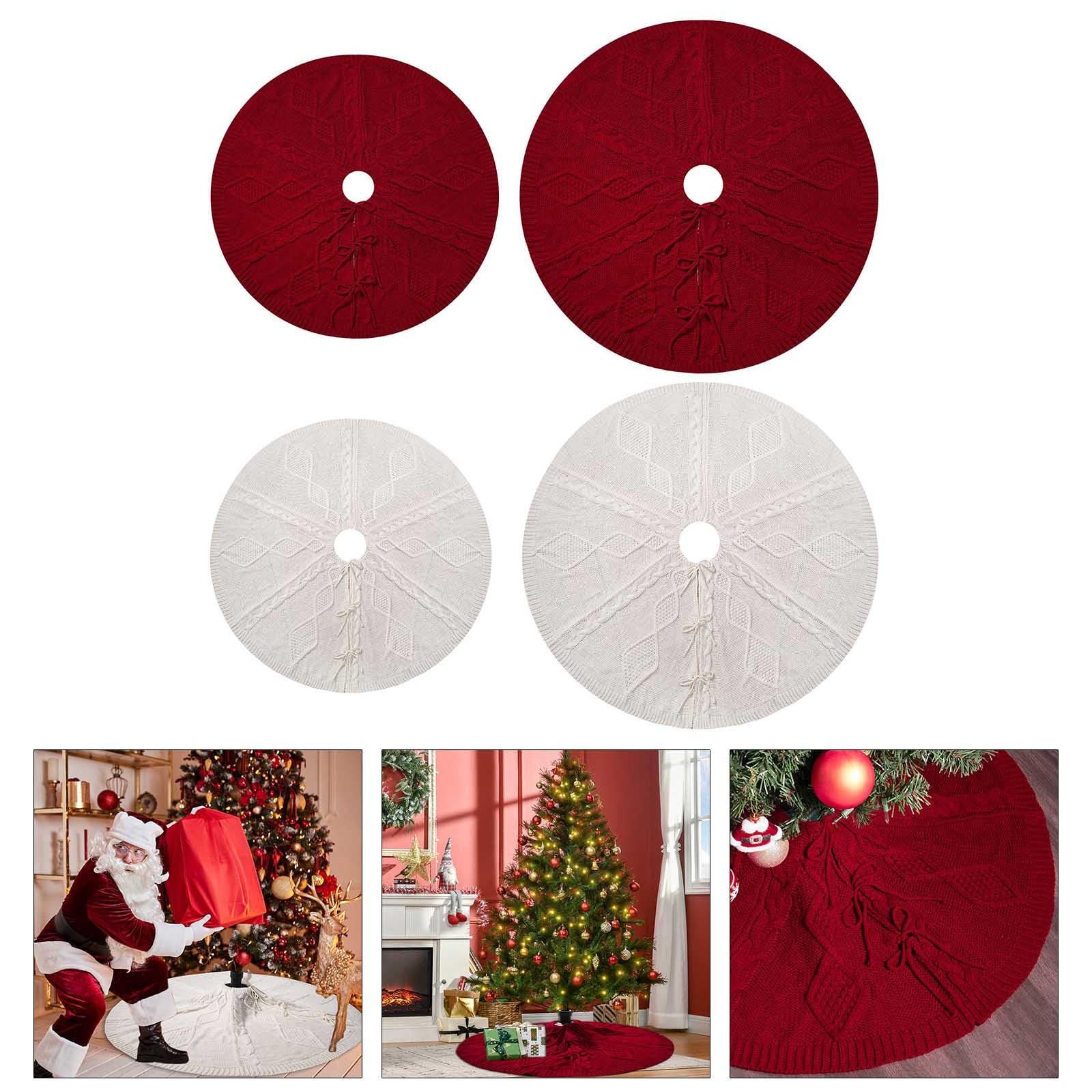 Jupe de sapin de Noël 91,4 cm 122 cm Tapis de sapin de Noël tricoté pour décorations de fête de vacances