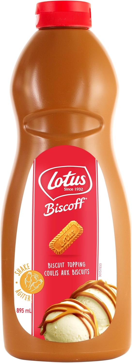 Lotus Biscoff Cookie Topping Sauce, Squeezable Bottle of 895 ml