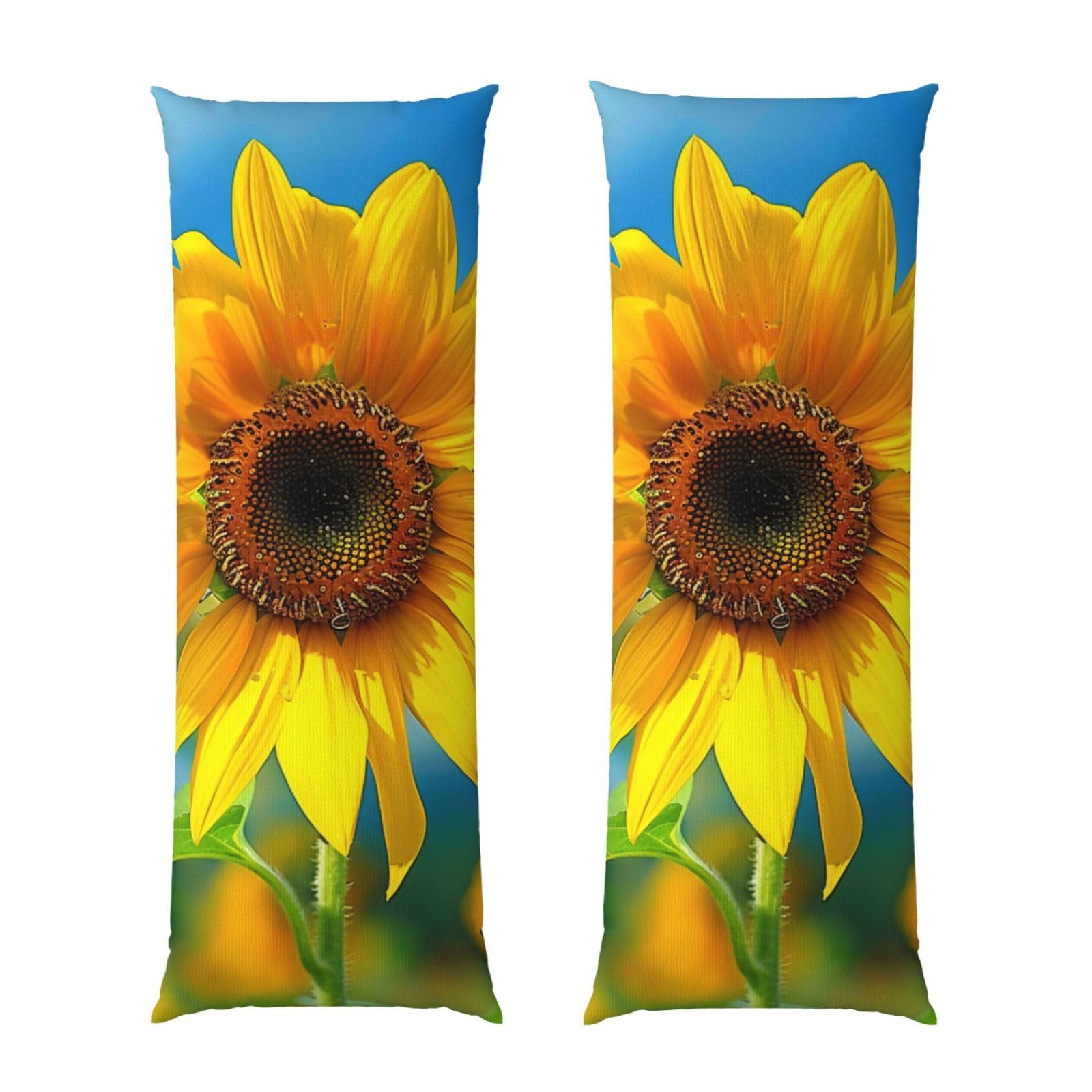 Body Pillow Cover 20x54 Inch, Beautiful sunflower Print Long Lumbar Pillow Case with Zipper Long Body Pillowcase Decorative for Bed Sofa Bedroom