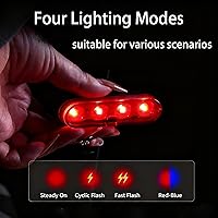Vista 2 de HX Luces de bicicleta para conducción nocturna, luces LED traseras de bicicleta recargables USB-C, parte trasera de bicicleta brillante, 4 modos