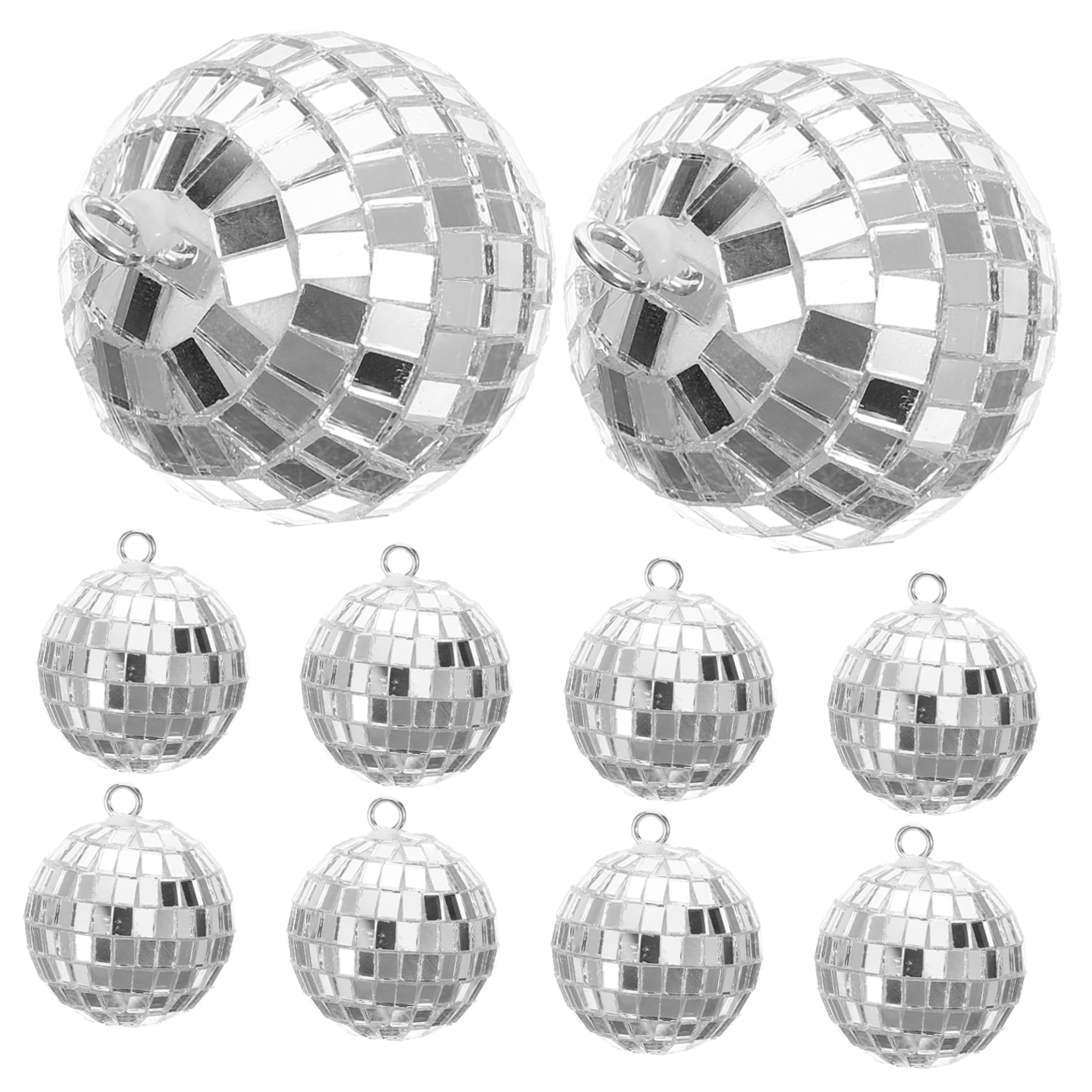 Kisangel 10pcs Reflective Mirror Disco Retro Chic Hanging Ornaments for and for Weddings Birthdays and Photo Backdrops