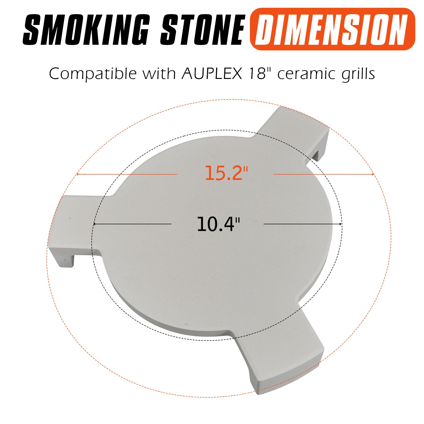 Pierre à pizza et déflecteur de chaleur pour accessoires Kamado - Conveggtor en céramique extra épais avec 3 pieds - Déflecteur de barbecue et pierre de cuisson pour pizza, pain et barbecue