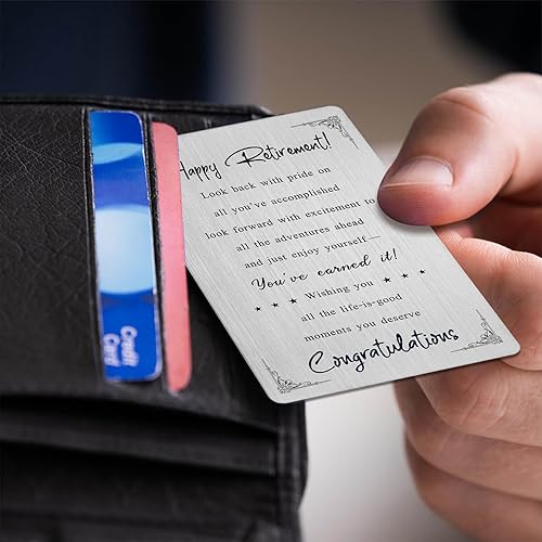 Miniatura 3 de Suoegigs Regalos de feliz jubilación para mujeres u hombres, tarjeta de jubilación grabada con mensaje de significado para él y ella, disfrútalo -