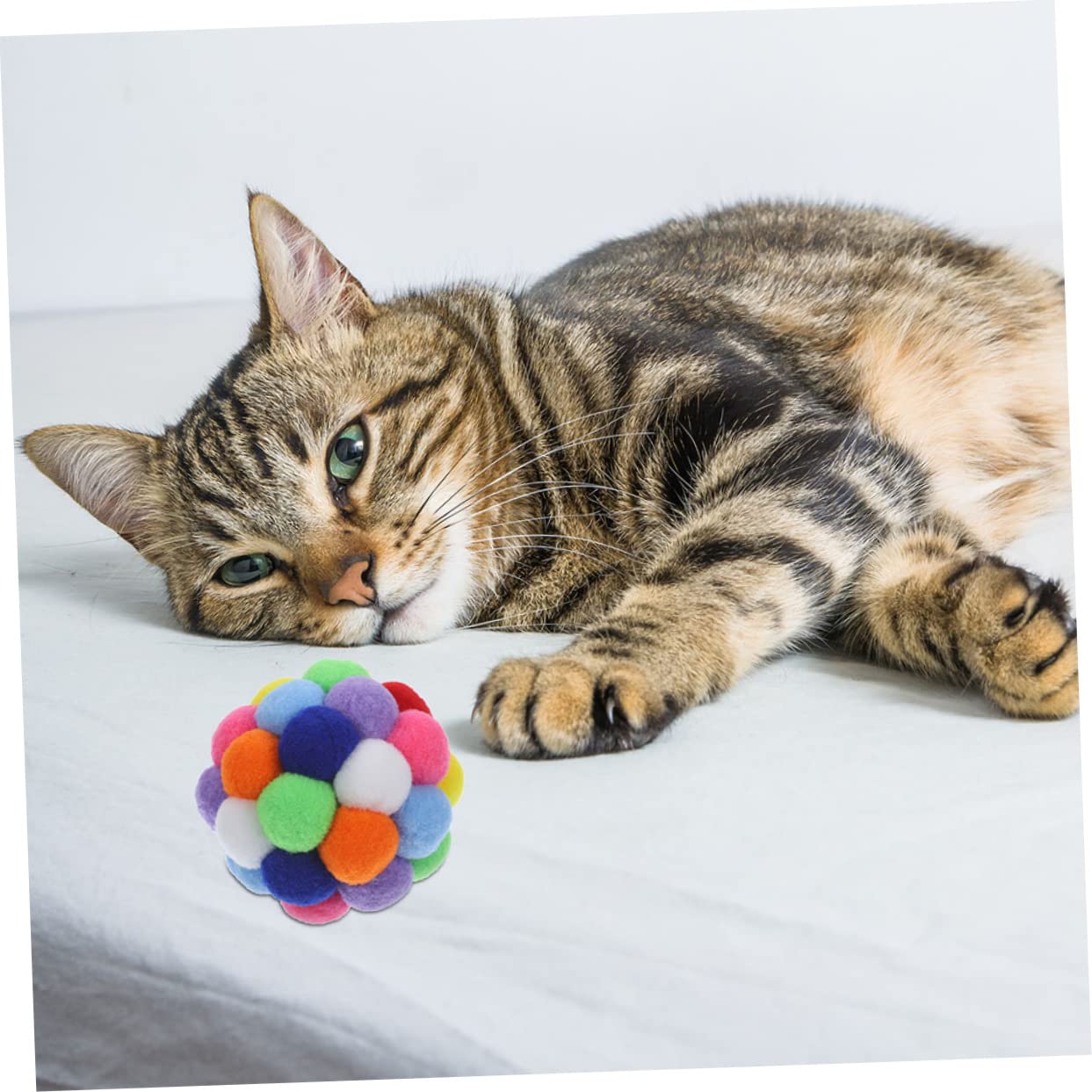 minkissy 4pièces Jouet Chat Interactif Balles pour Chats avec Clochettes Intérieur