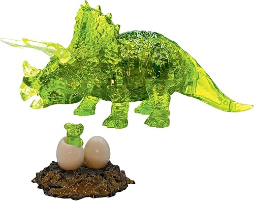 Miniatura 2 de BePuzzled, Triceratops con Baby Deluxe Original 3D Crystal Puzzle, perfecto para rompecabezas a partir de 12 años, desafiante de completar y hermoso