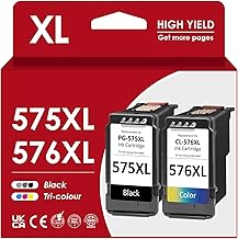 575 576 XL Cartridges, PG 575XL CL 576XL Black Colour Replacement for Original Canon 575 576XL Cartridges Multipack for Canon Pixma TS4755i TS3550i TS3551i TS3750i TR4750i TR4751i (575XL 576XL)