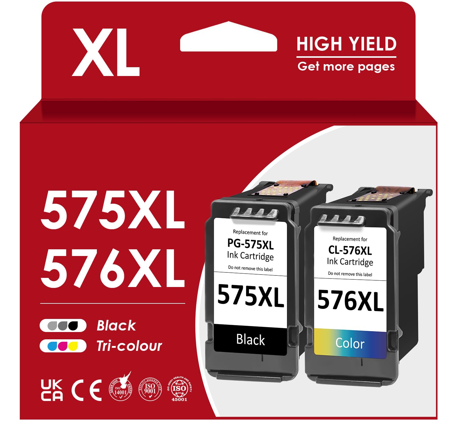 Cartucce 575XL 576XL Per Canon – Nero E Colore Multipack, Sostituzione Per PG-575 XL E CL-576 XL (400 Pagine + 300 Pagine)
