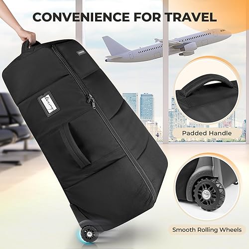 Miniatura 7 de YOREPEK Bolsa de cochecito compatible con UPPAbaby Vista V2V3 y Cruz V2 (no necesita extracción de ruedas), bolsa de viaje acolchada para cochecito