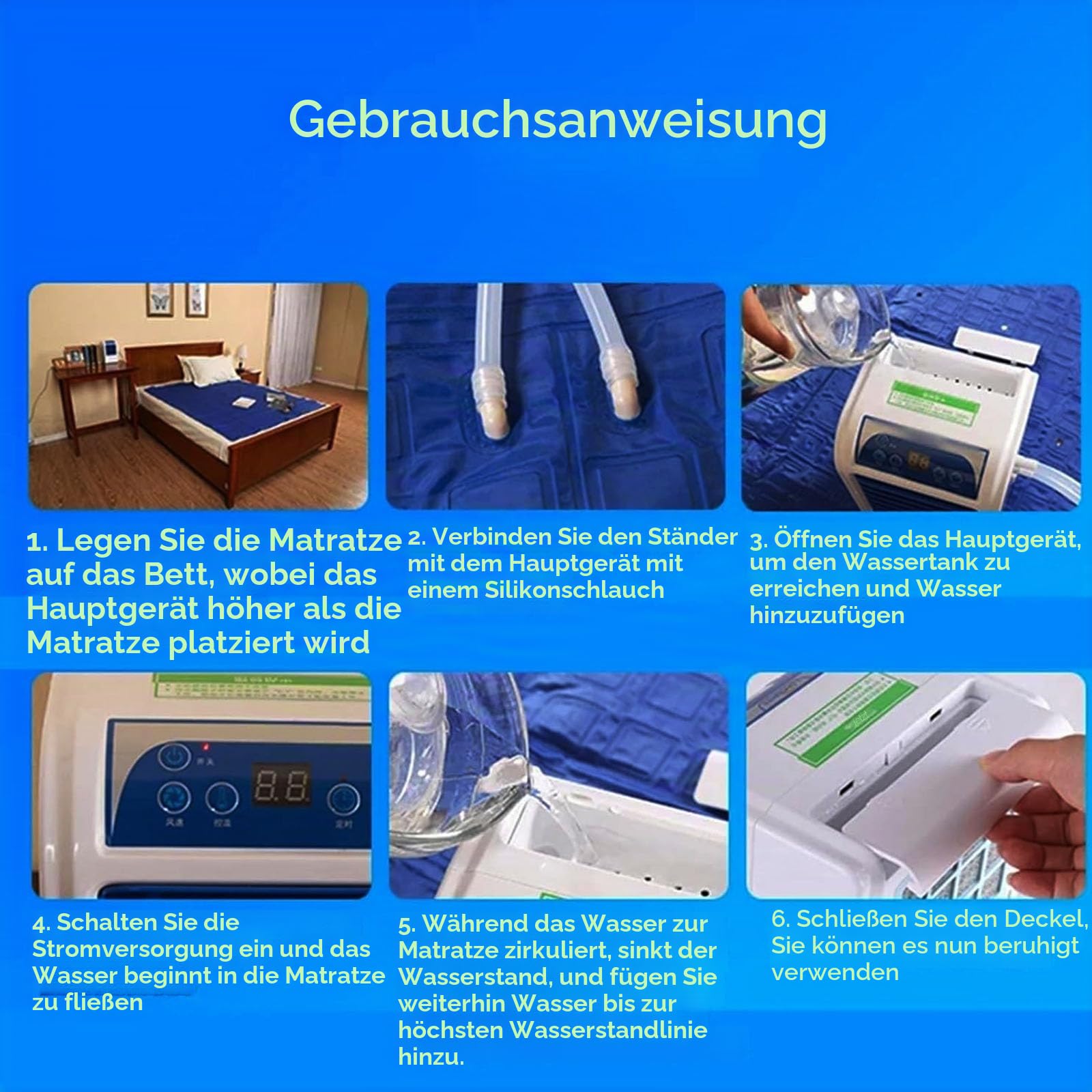 Elektrische wassergekühlte Matratze, 1,6 * 0,7/1,4 M Dual-Core-Halbleiter-Kühlsystem, Schlafende Eisunterlage Und Bettmatte Im Sommer 1.6 * 0.7M
