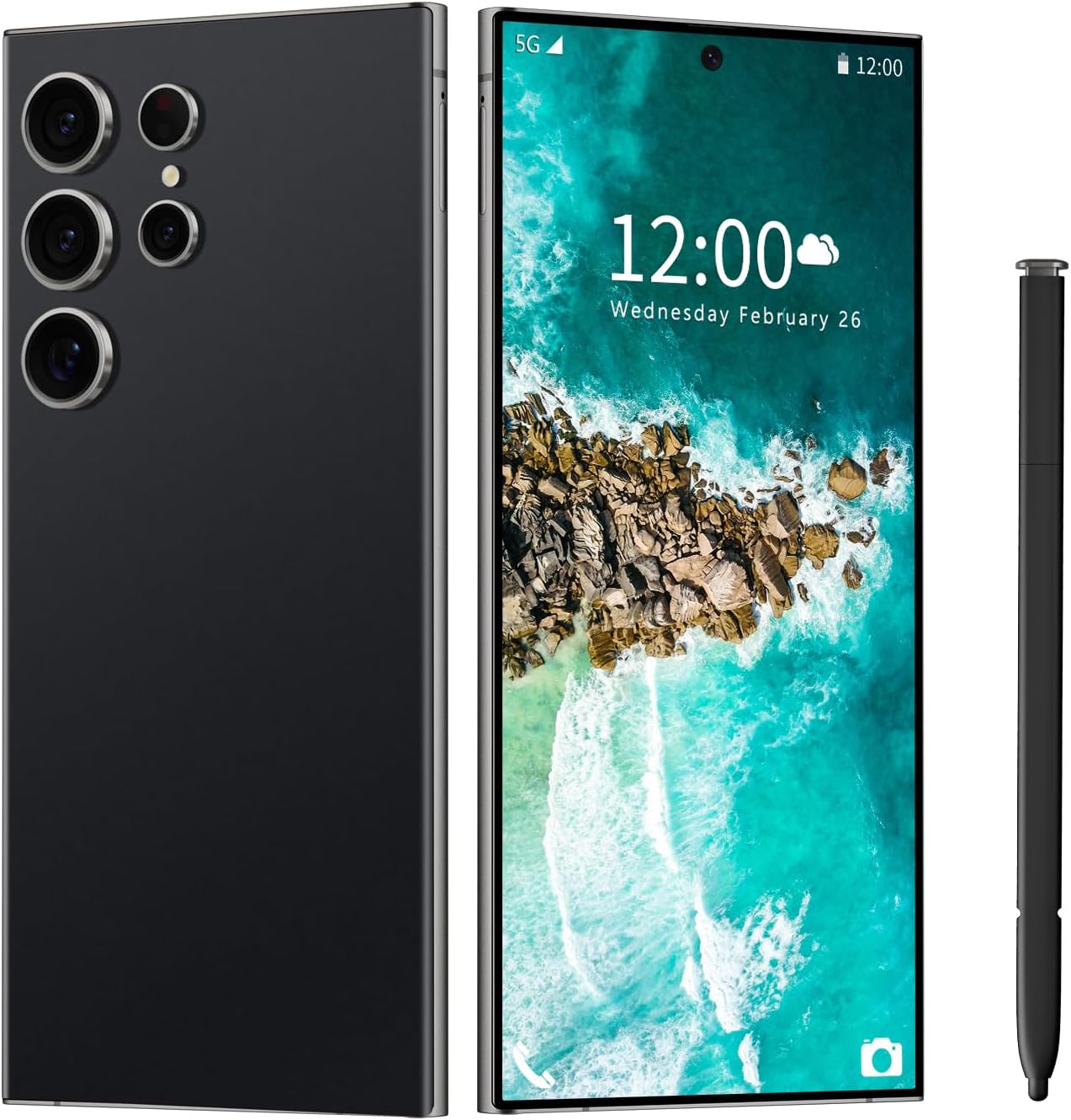 I23 Ultra Unlocked Cell Phone,Built in Pen,Smartphone Battery 6800mAh 6.8" HD Screen Unlocked Phones,6+256GB Android13 with 128G Memory Card,Face ID/Fingerprint Lock/GPS (Black)
