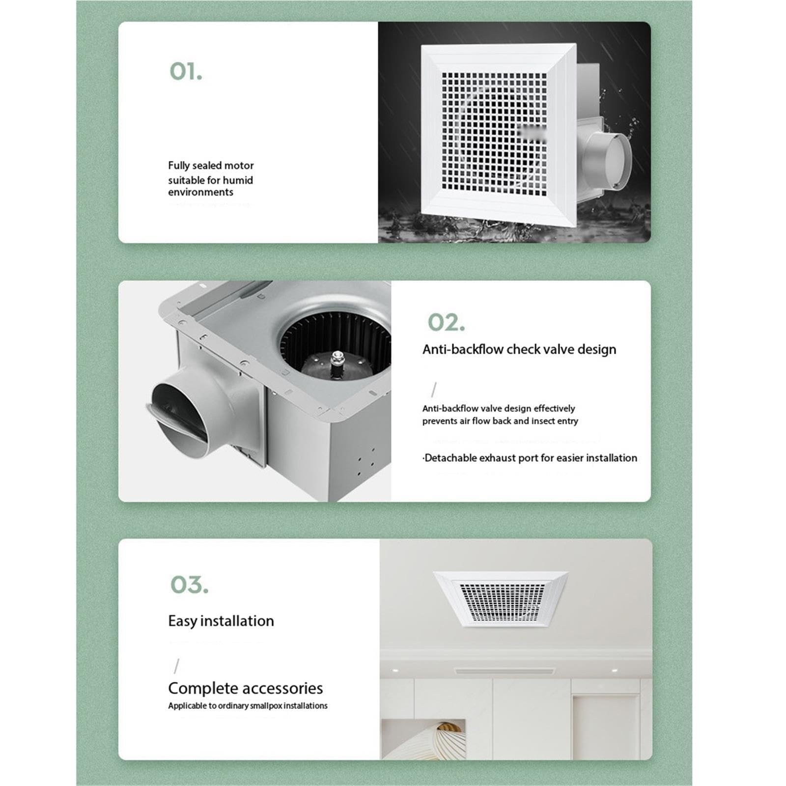 Ventilatore di scarico a soffitto recesso Garage