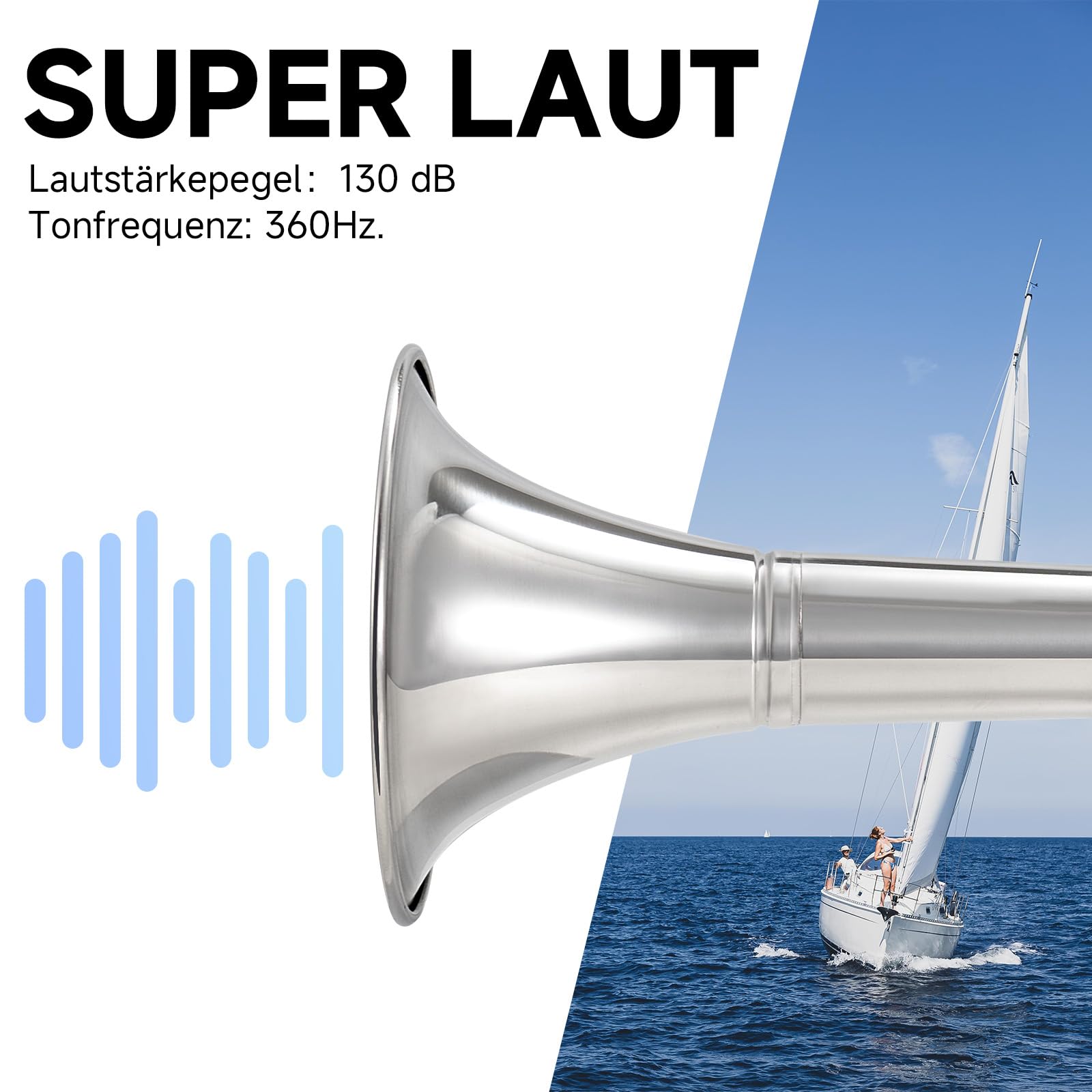 Veiligheid :: Scheepshoorns :: Elektrische hoorns :: Vetus scheepshoorn H12L, 12 volt
