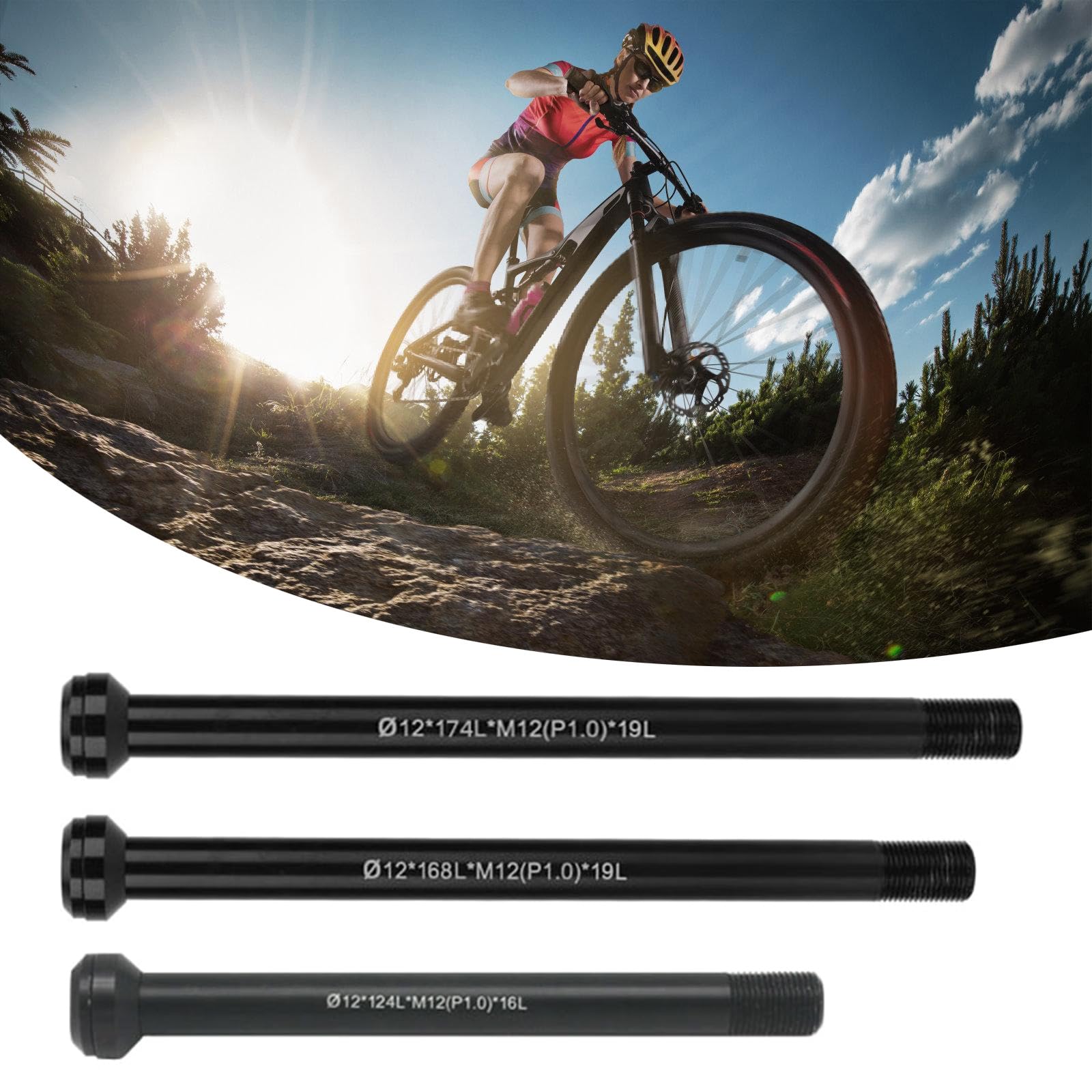 KAIXINXIN High Strength 12mm Thru Axles Skewer Replacement Bicycles Rear Wheel Thru Axles Mountain Bike Thru Axles Enduring