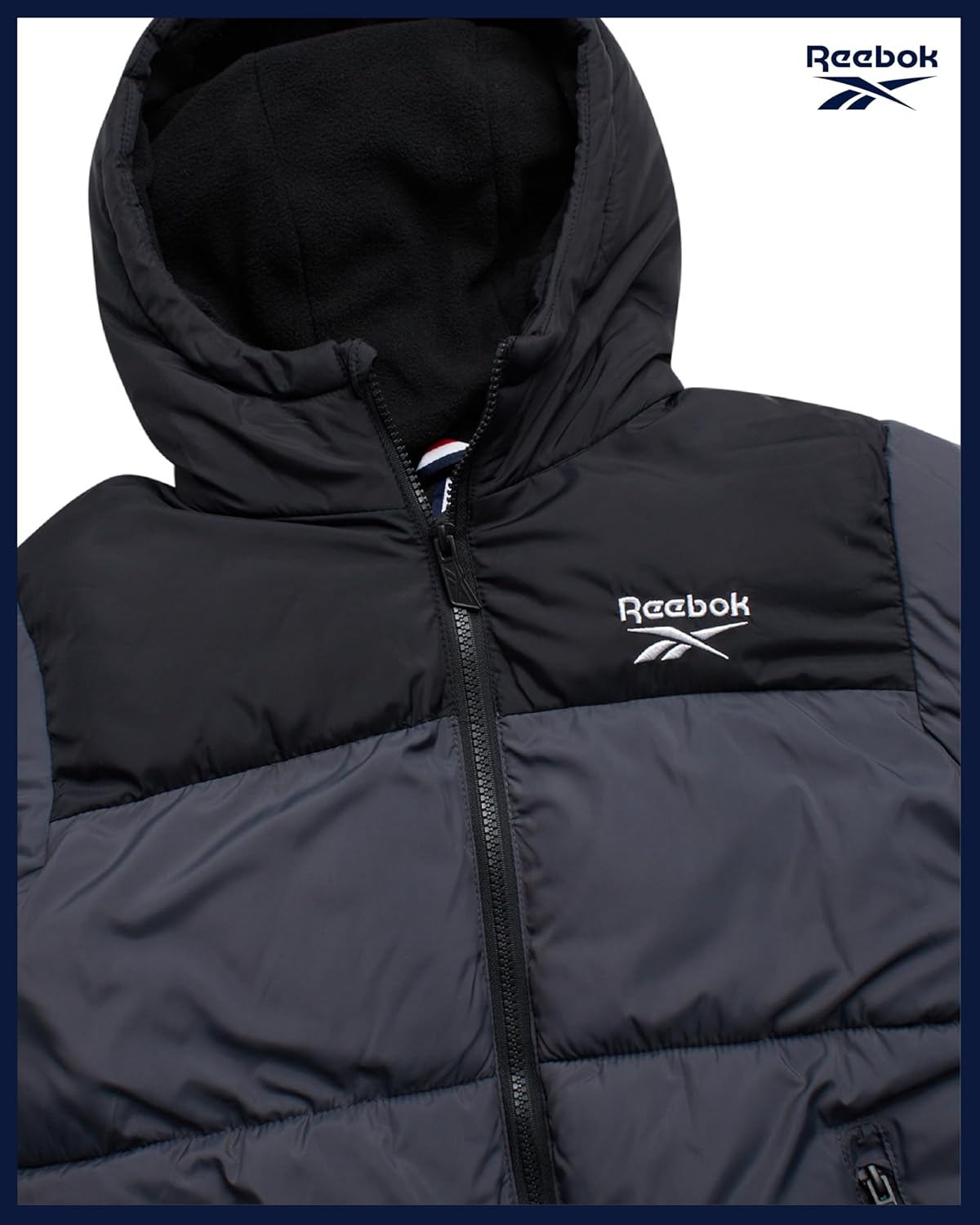 Reebok Boys Puffer Jacket - Heavyweight Water & Wind Resistant Quilted Boys Winter Coat - Fleece Insulated Kids Winter Jacket - Image 4