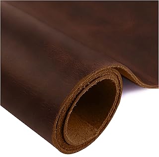 Sponsored Ad - ELW 9-10 oz (3.6-4mm) Thick Pre-Cut Piece 8"x24" Bourbon Brown Full Grain Leather Grass Feed Cow Hides, Oil...