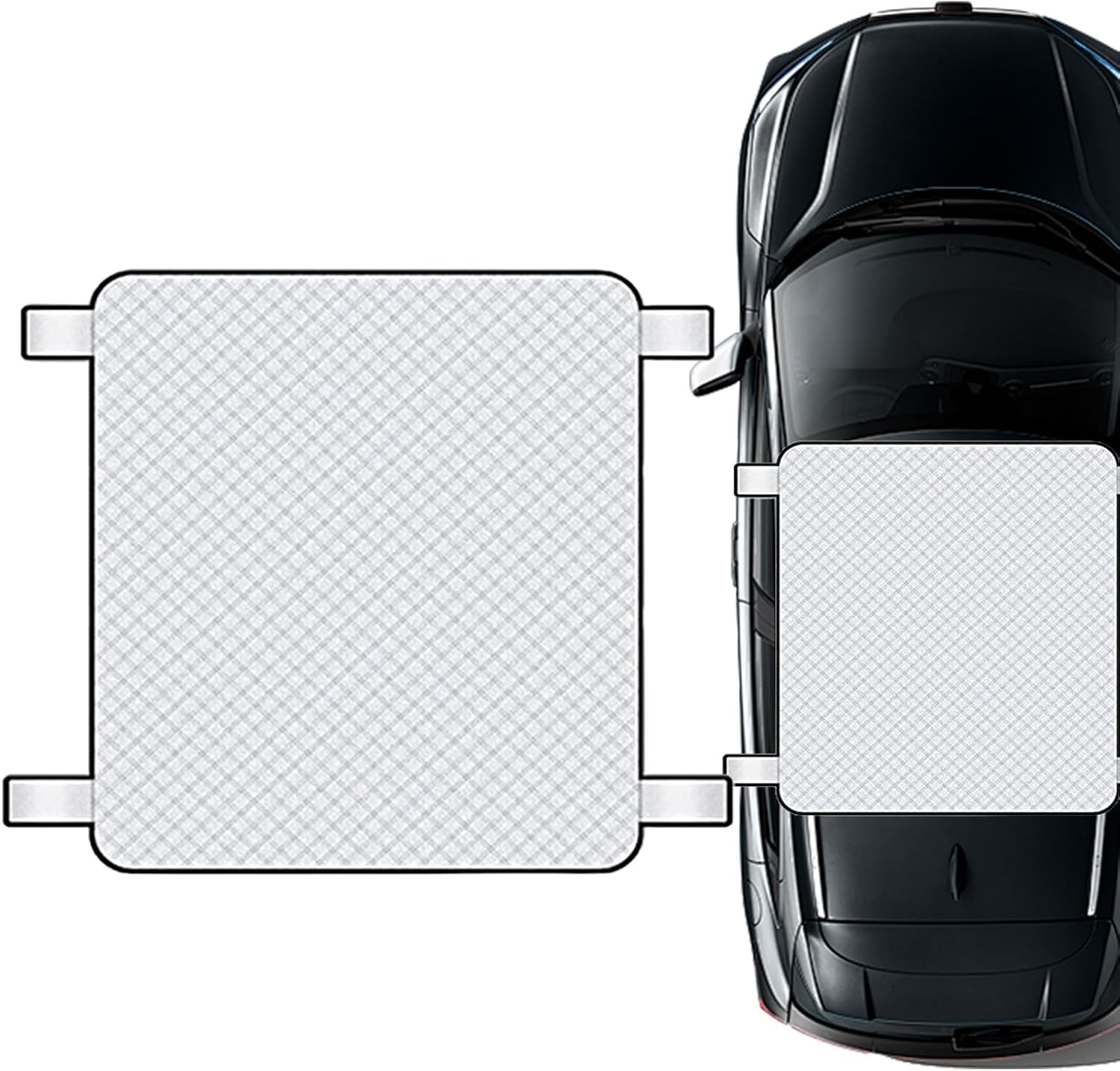 Pare-Soleil pour Toit Ouvrant pour Fiat Topolino 2023, Couverture Panoramique, Protection Thermique et Sangles, Isolation Chaleur,A