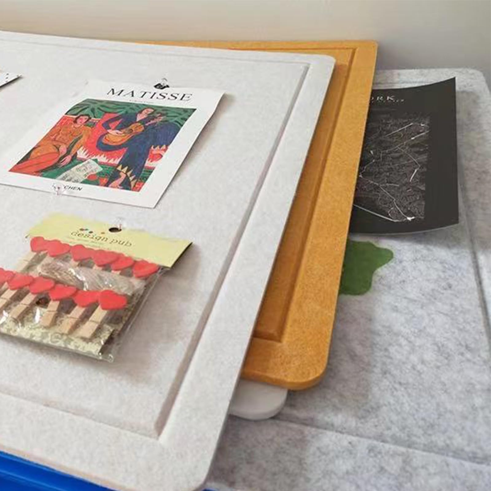 Felt Bulletin Board Tiles AKTOP Large Office Cork Board 60" X 36", Foldable Felt Notice Pin Board For Wall, Decorative Bulletin Board Photo Display Board With Memo Board