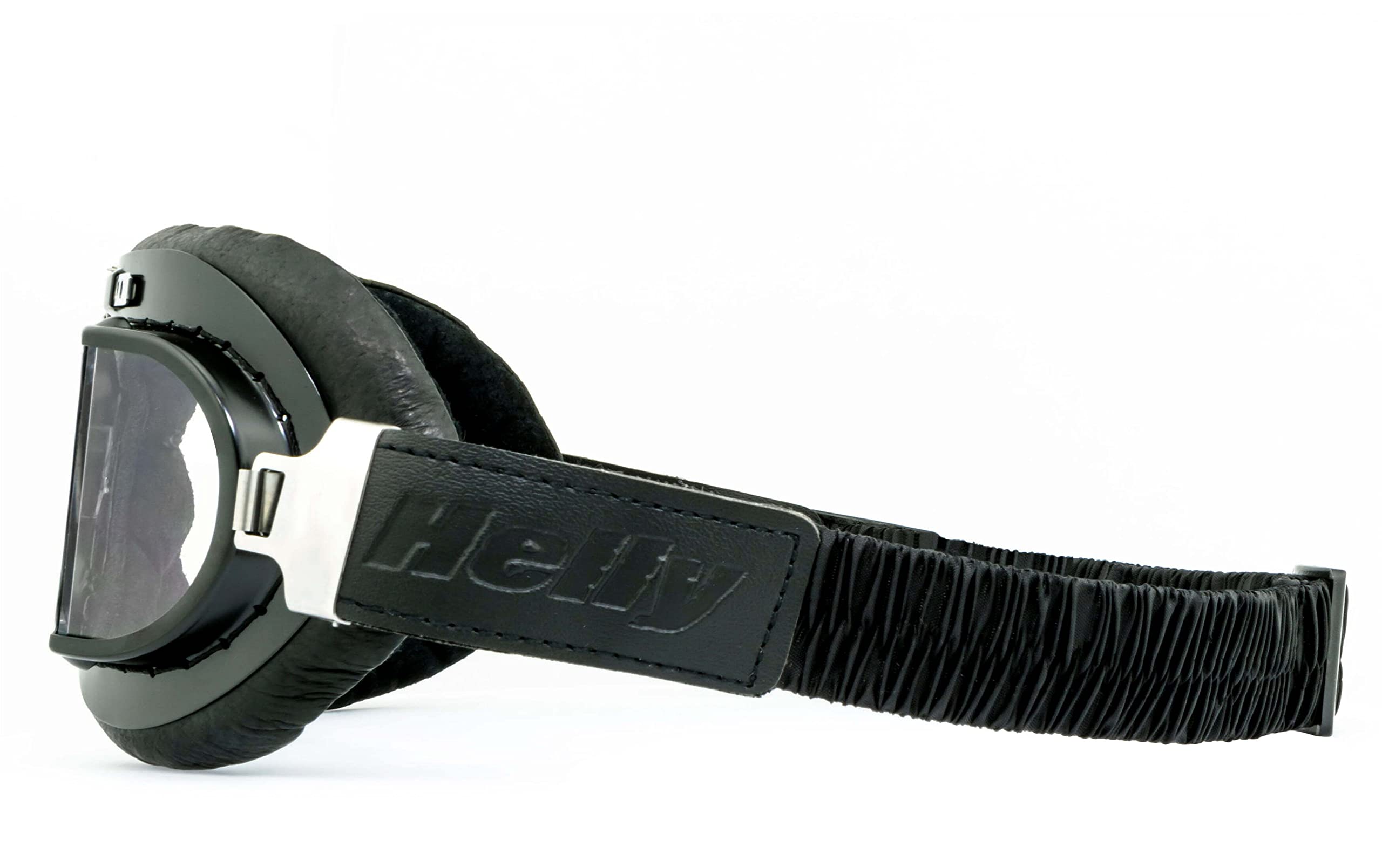 Helly - No.1 Bikereyes: occhiali da motociclista, in vera pelle, antivento, stile retrò, lenti di qualità HLT