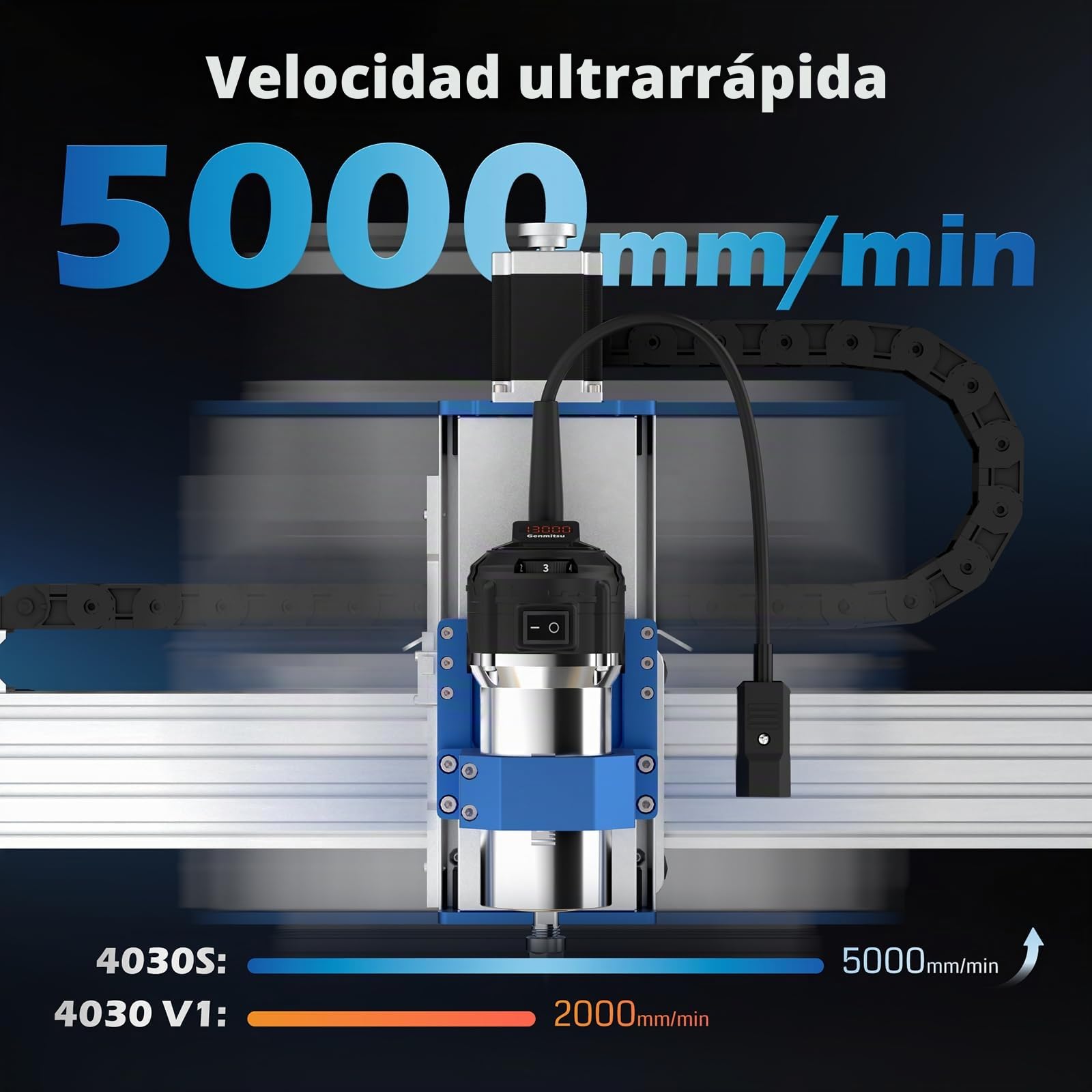 Genmitsu PROVerXL 4030S CNC Fresadora 710W para madera y metal | Máquina de grabado de 3 ejes con MCU de 32 bits, guía lineal, altura Z de 130 mm, control GRBL y soporte para aplicaciones