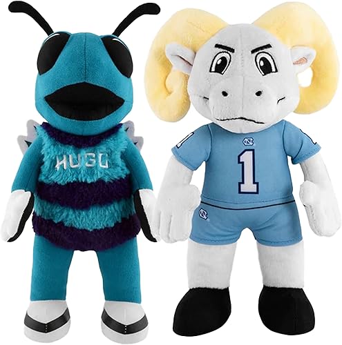 Bleacher Creatures Carolina Mascot Dynamic Duo Bundle - Ramses & Hugo Figuras de felpa de 10 pulgadas - Mascotas deportivas para jugar o exhibir