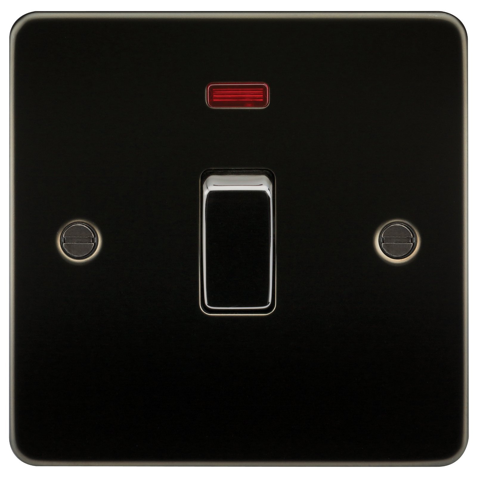 Knightsbridge FP8341NGM Plat FPAV8341NGM Flat Plate 20A 1G Dp Switch with Neon-Gunmetal, Gun Metal โ image 1