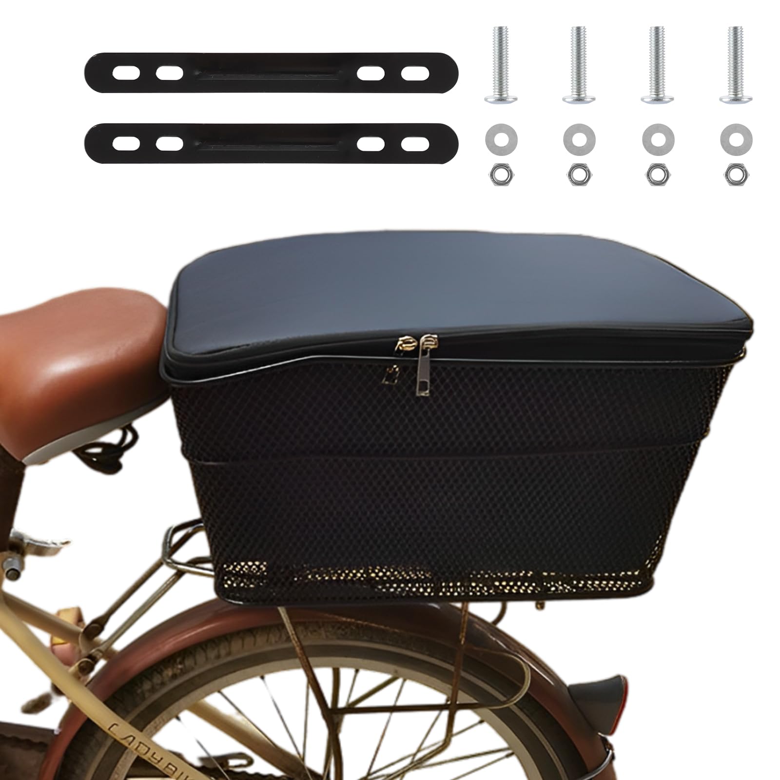 Panier De Vélo Arrière Métallique, Porte-bagages, Sac Shopping - Grande Capacité
