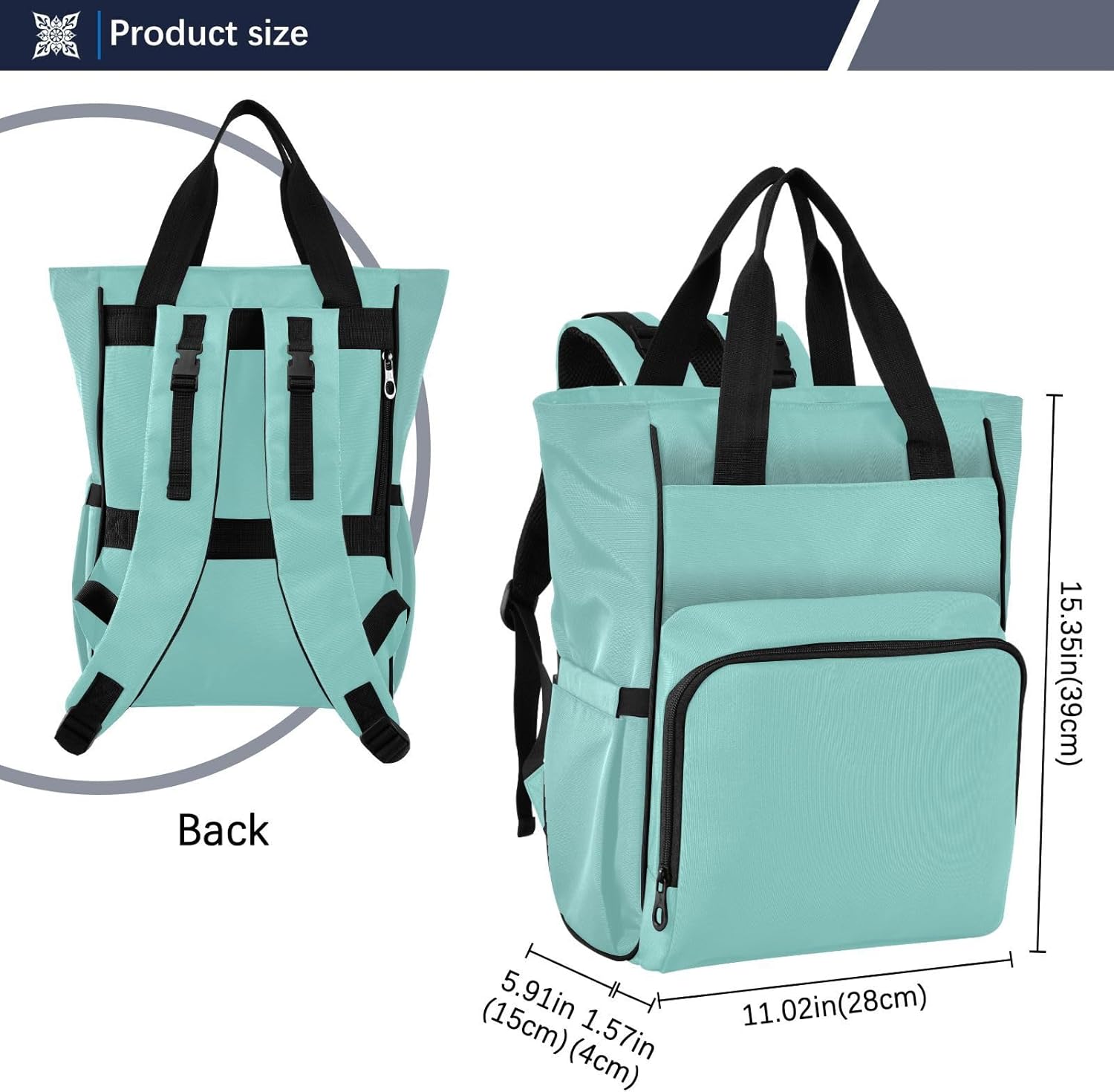 Teal Diaper Bag Backpack for Baby Boys Girls Baby Essentials Travel Tote with Stroller Straps & Bottle Storage Maternity Baby Changing Bags for Moms Dads Baby Shower Gifts Traveling Shopping Hiking