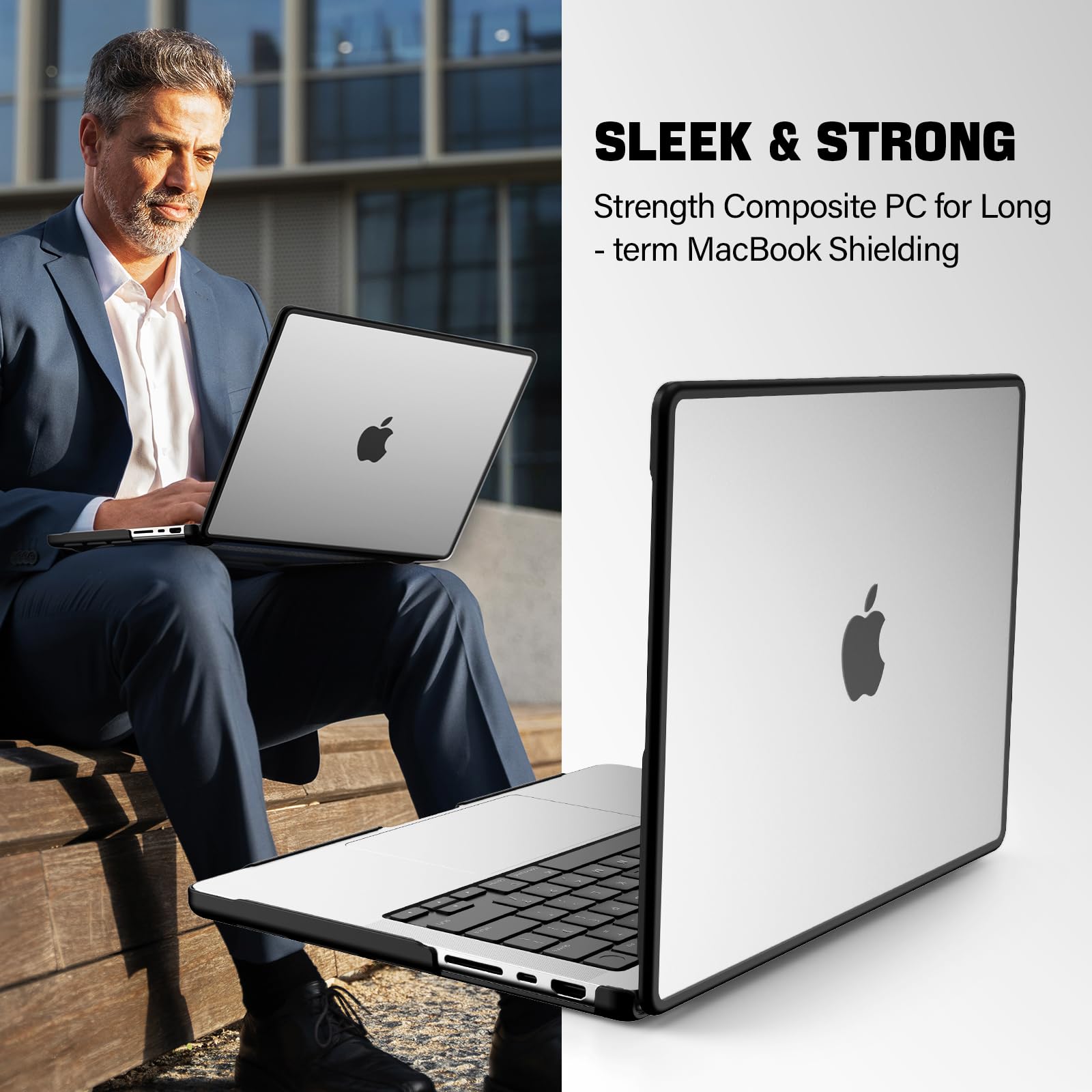 Cover per MacBook Pro 14 Pollici M5 2026-2021 M4 M3 M2 M1 Pro Max A3426 A3427 A3434 A3112 A3401 A3185 A2918 A2992 A2779 A2442, Custodia Rigido Bordo TPU Resistente alle Rotture, Opaca