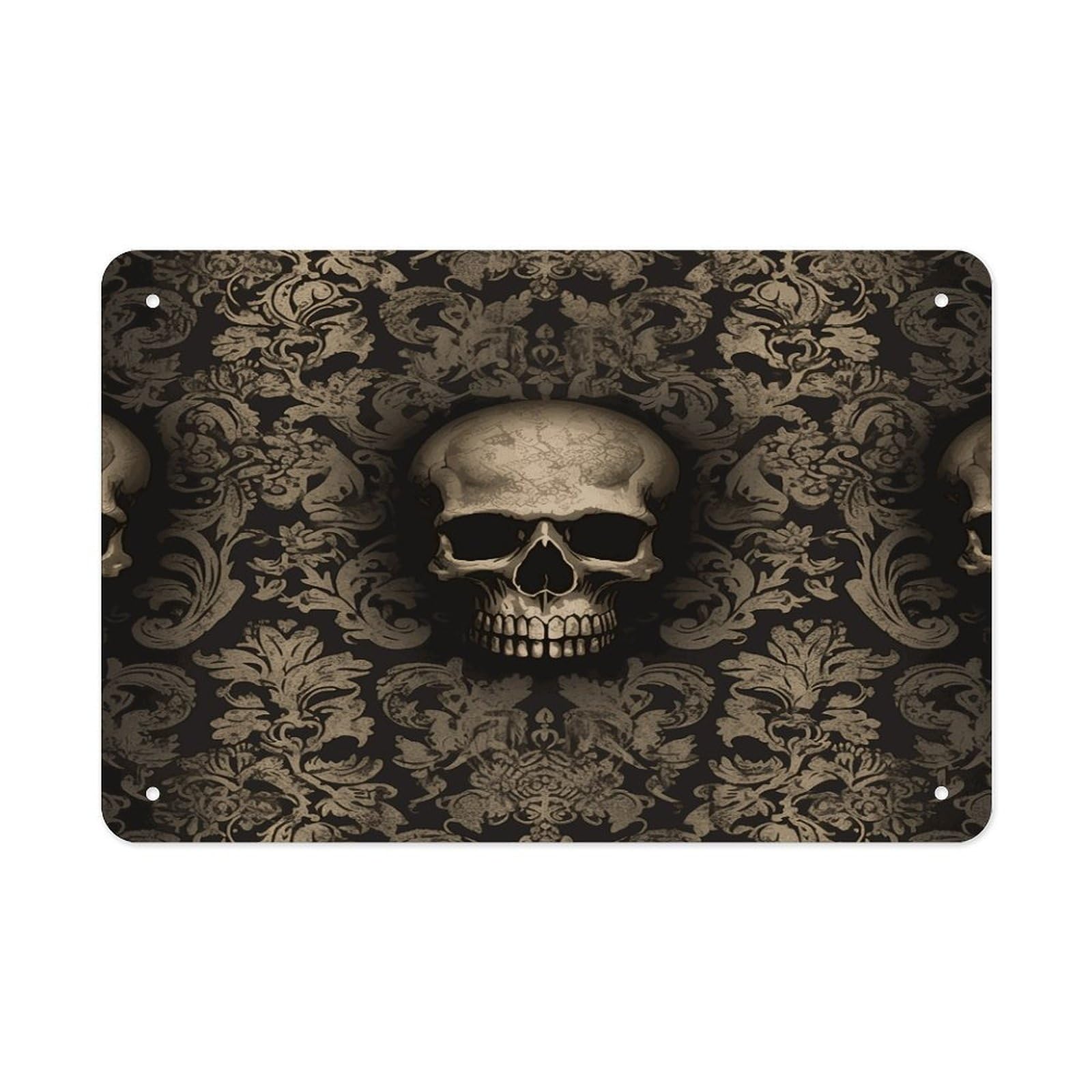Fekiloot Style Gothic Wallpaper Skull Metal Signs Wall Art Tin Sign
