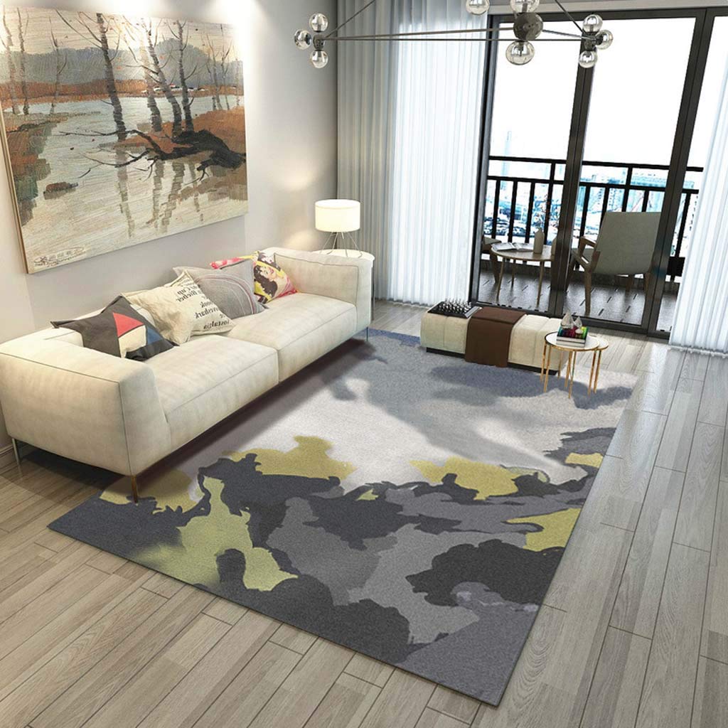 Tapis de salon géométrique rétro carré pour décoration intérieure minimaliste