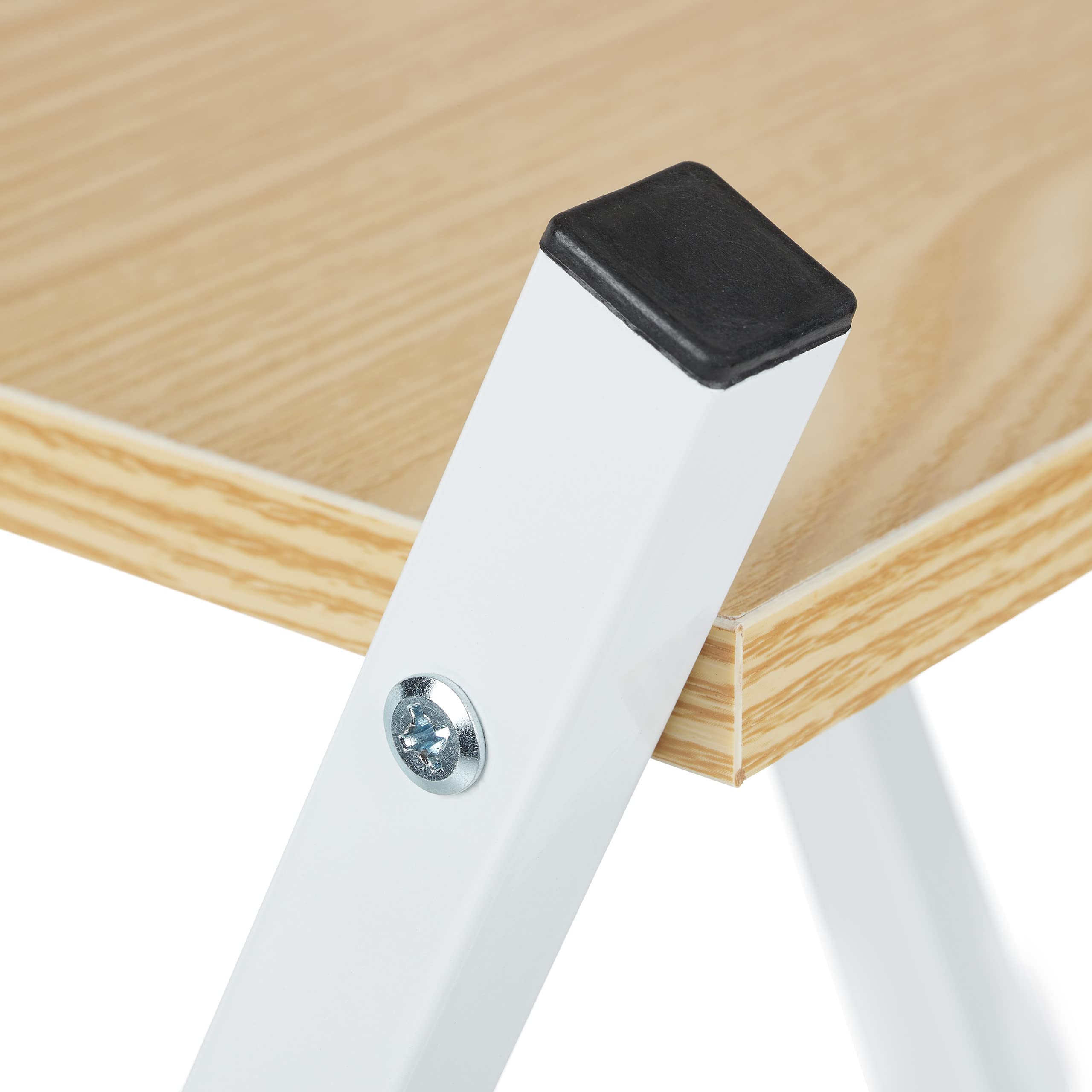 Relaxdays Portavaso a Colonna, Scaffale Portafiori 99x28x28, cm Piedistallo Design Scandinavo, Bianco e Marrone Chiaro