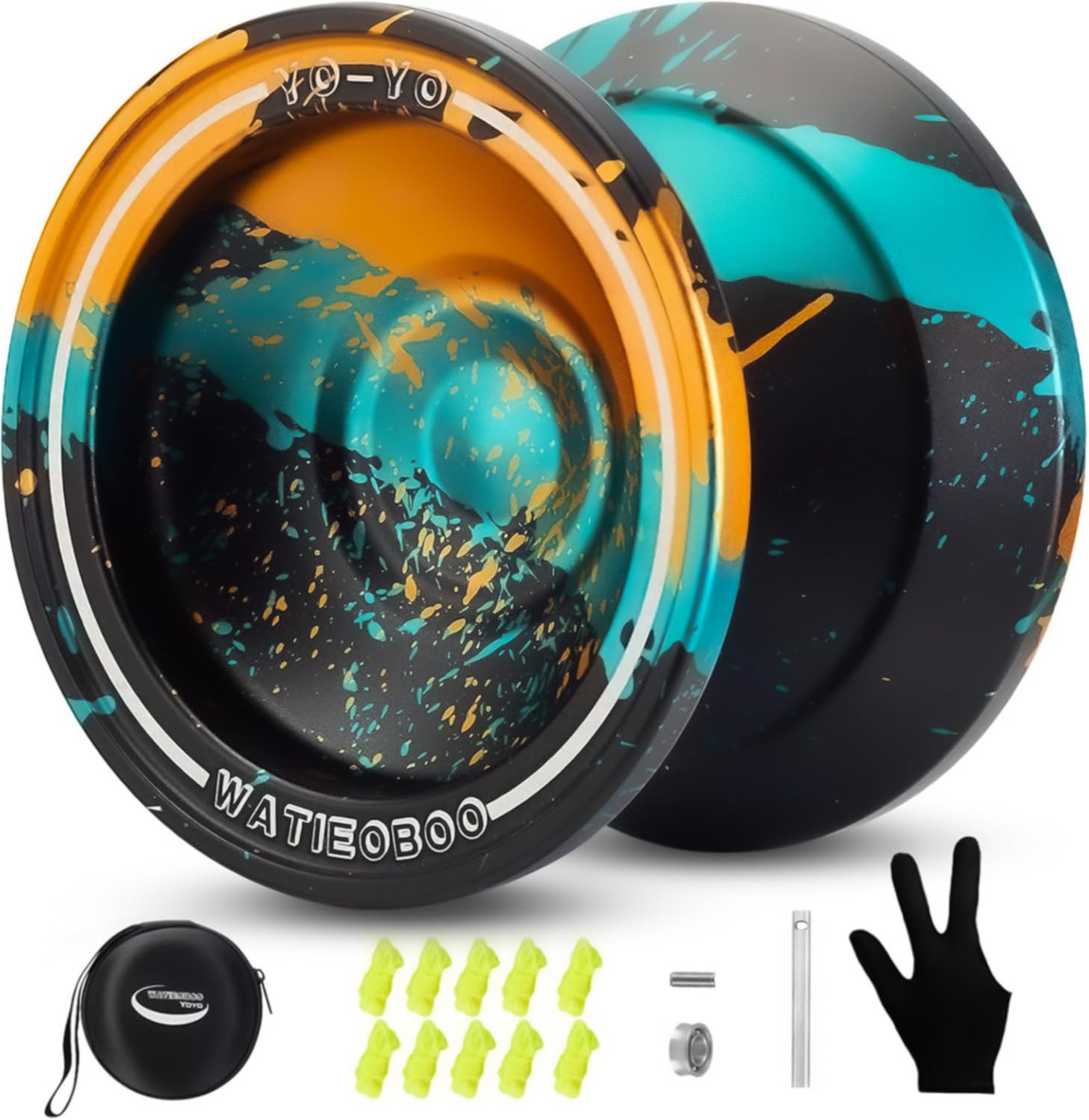 yoyo W07 Responsive &amp; Professional Unresponsive Yoyos - Beginners &amp; Adults Pro Metal Trick Yo-yo with Yo Yo Bearing Kit, 10 Strings, Case &amp; Gloves