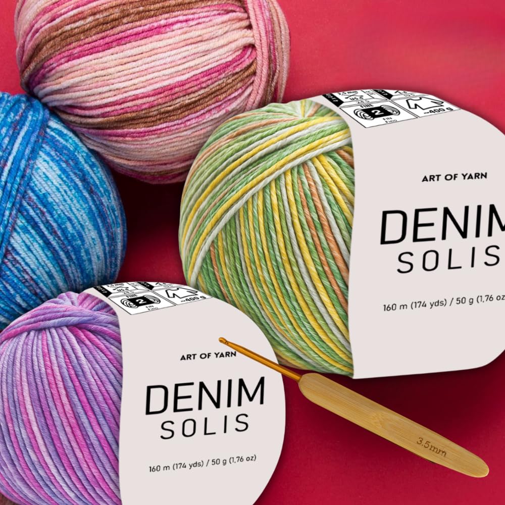 Amazon.co.jp: Art of Yarn デニム ソリス 多彩な糸 綿55%、ポリ