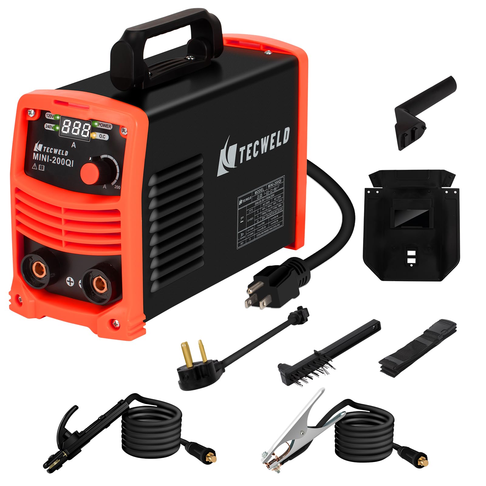 200A IGBT Inverter Welding Machine - Dual Voltage 110V/220V & 240V Portable Stick Welder with Synergic Control, Digital Display, Hot Start, Arc Force, Anti-Stick (For Home & Professional Use)