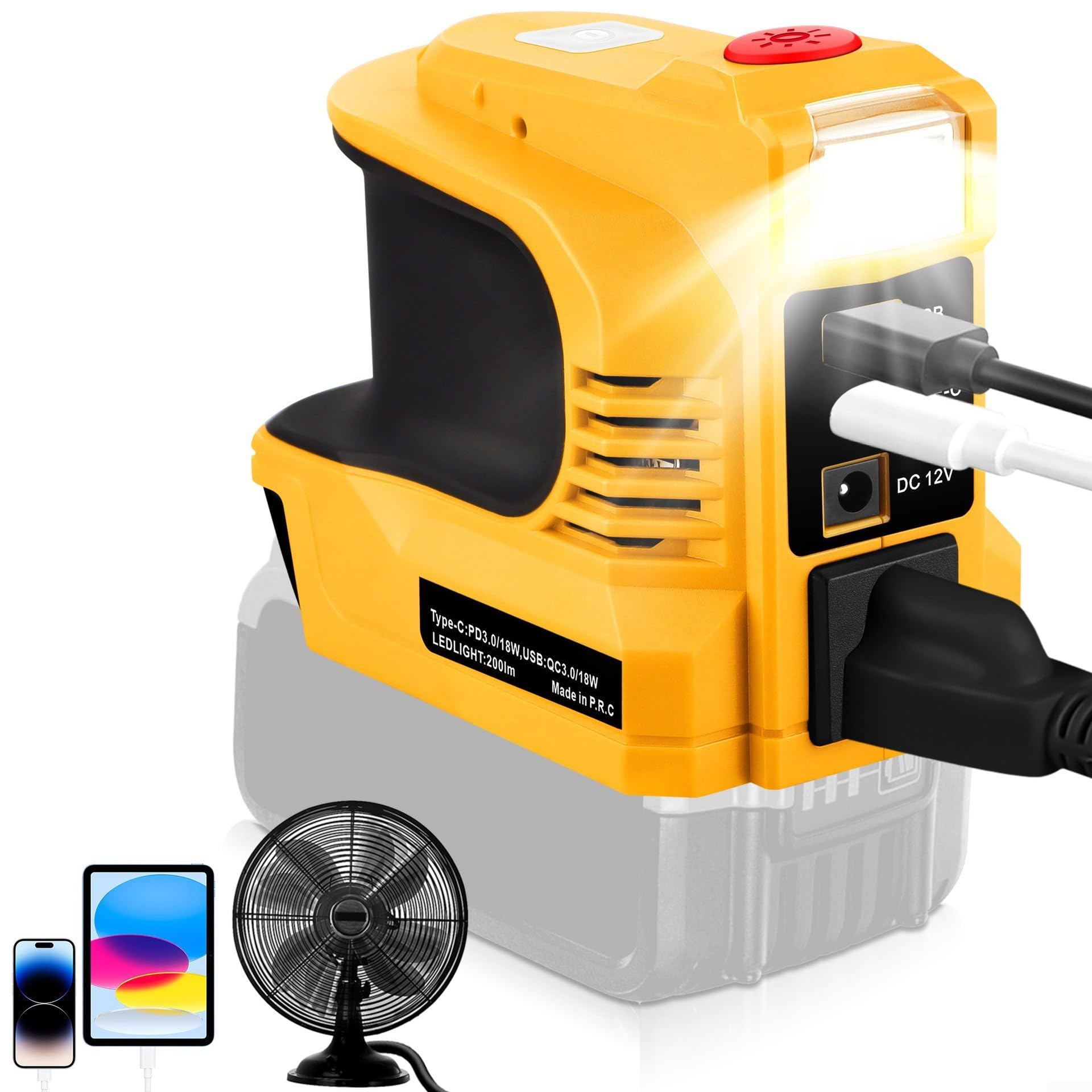 Invertitore 18V 200W DC ad AC 220V Portatile(yellow)